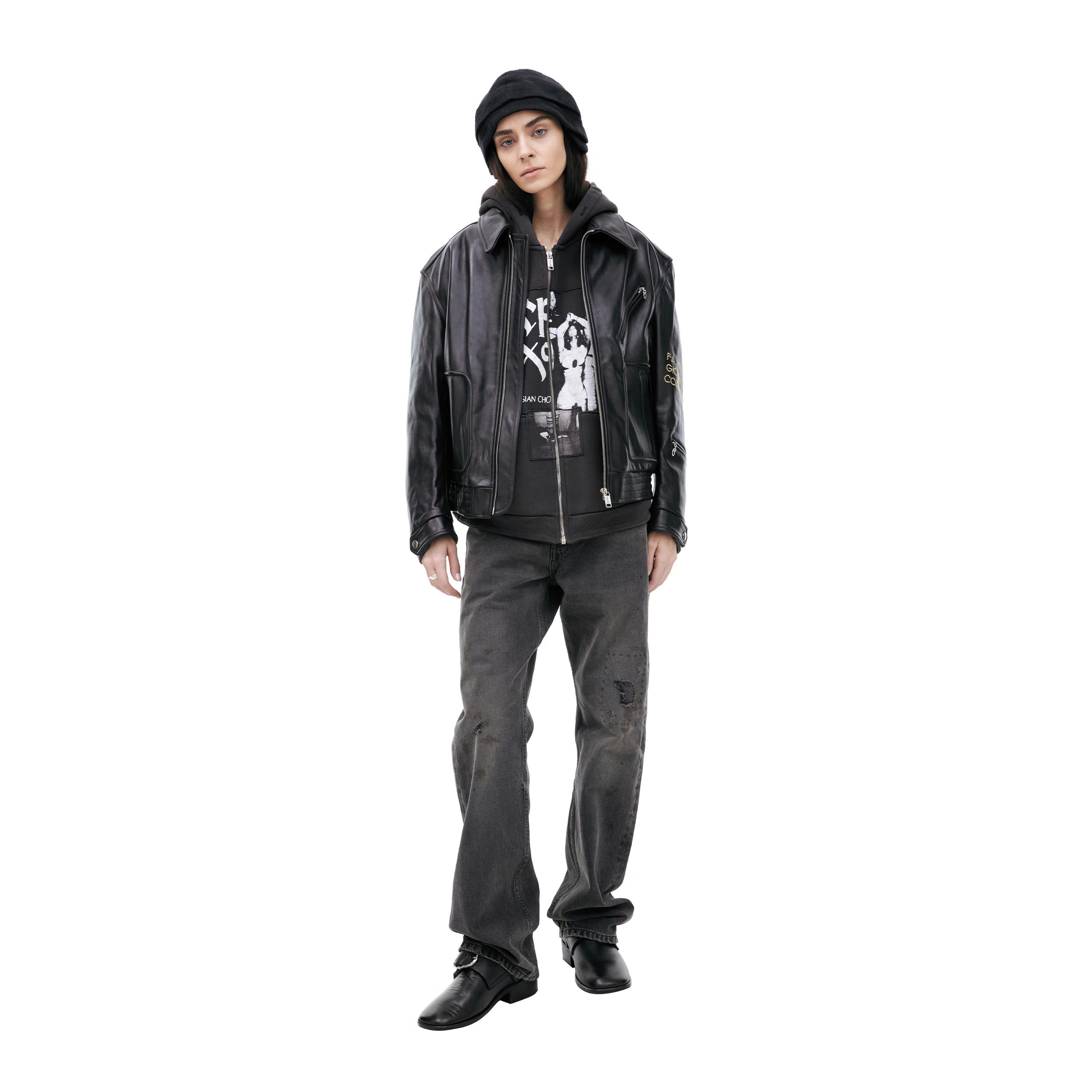 Fascio Combattimento Leather Jacket (Black) - Image 2