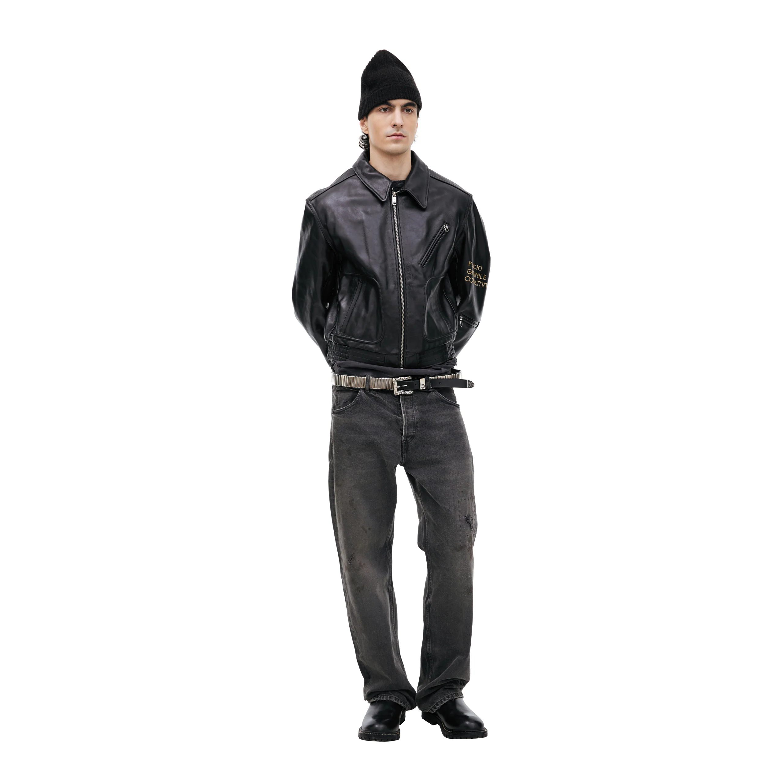 Fascio Combattimento Leather Jacket (Black) - Image 5