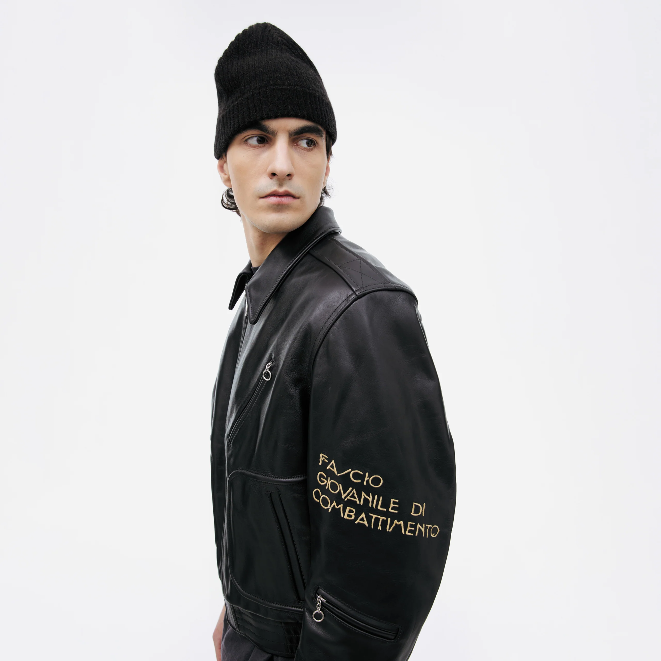Fascio Combattimento Leather Jacket (Black) - Image 7