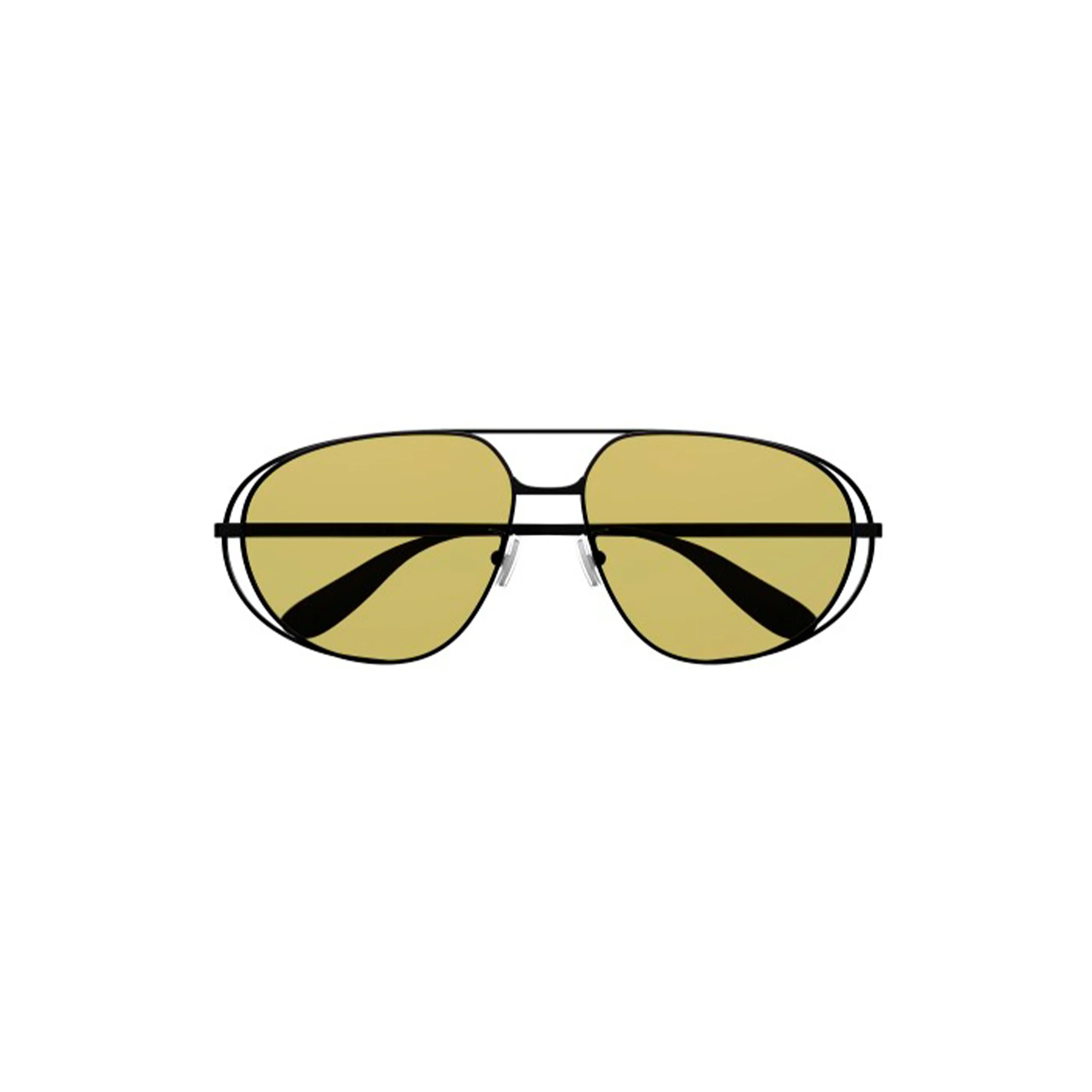 Aviator Shape Sunglasses (Black/Yellow)