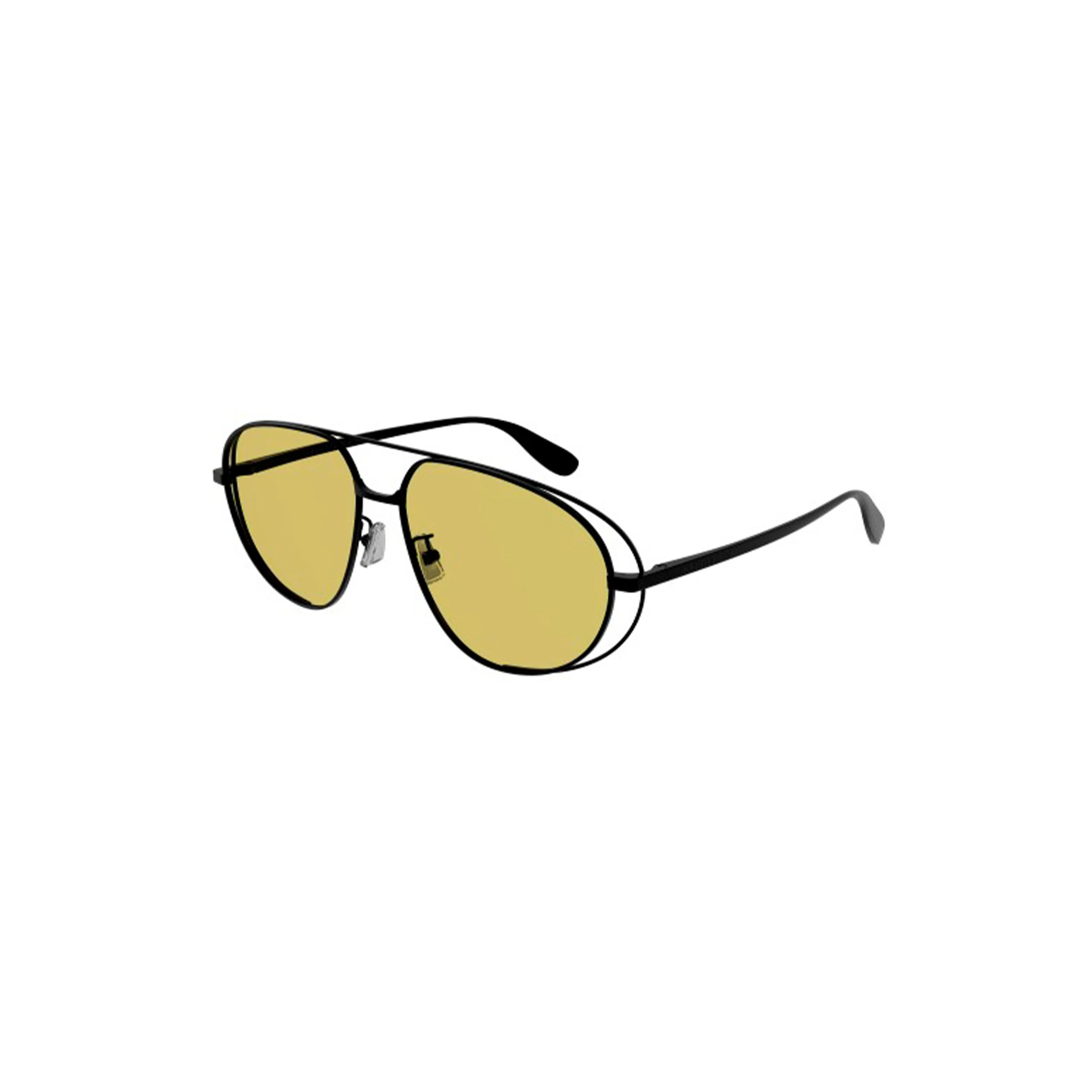 Aviator Shape Sunglasses (Black/Yellow) - Image 2