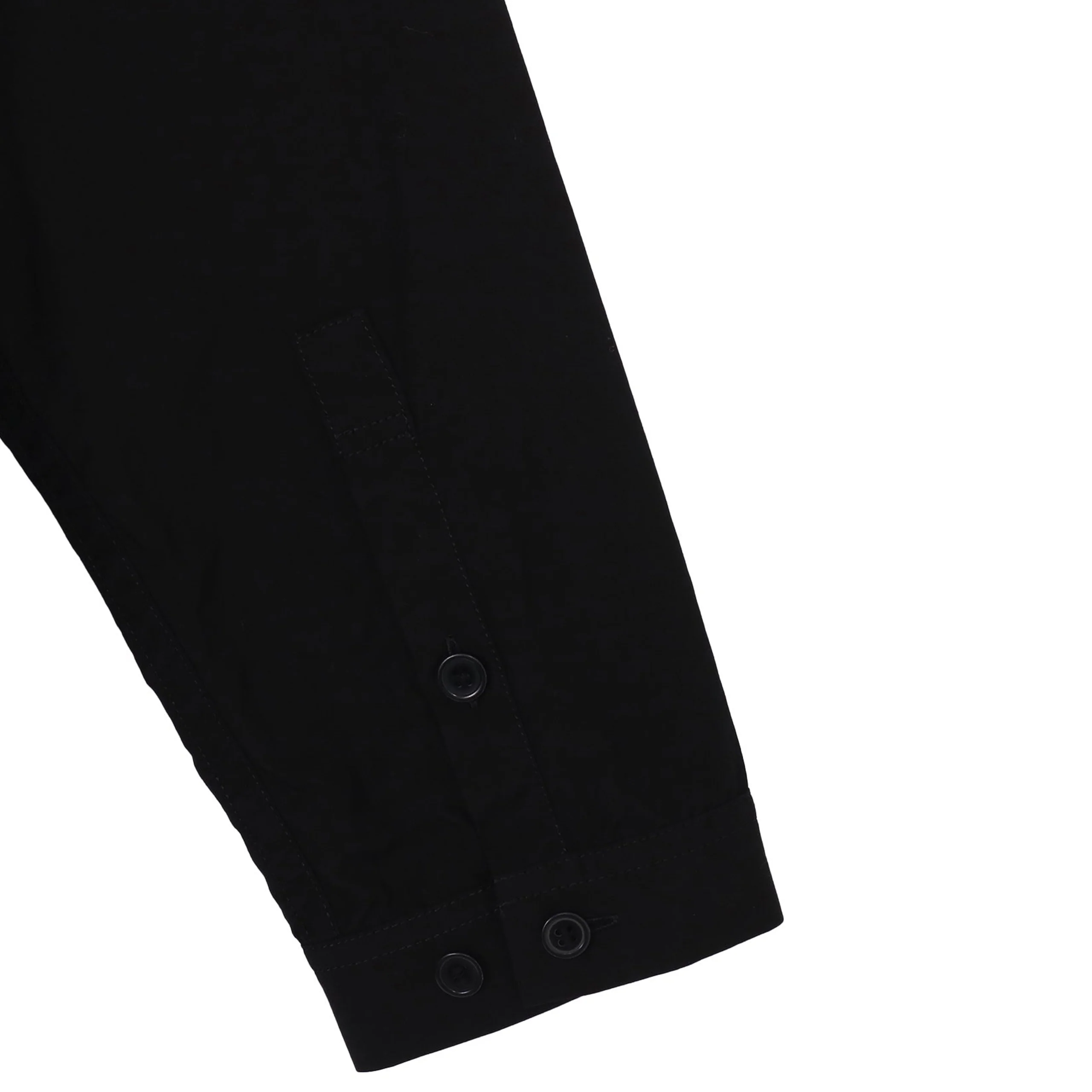 Chain Stitch Zip Opened Shirt (Black) - Image 3