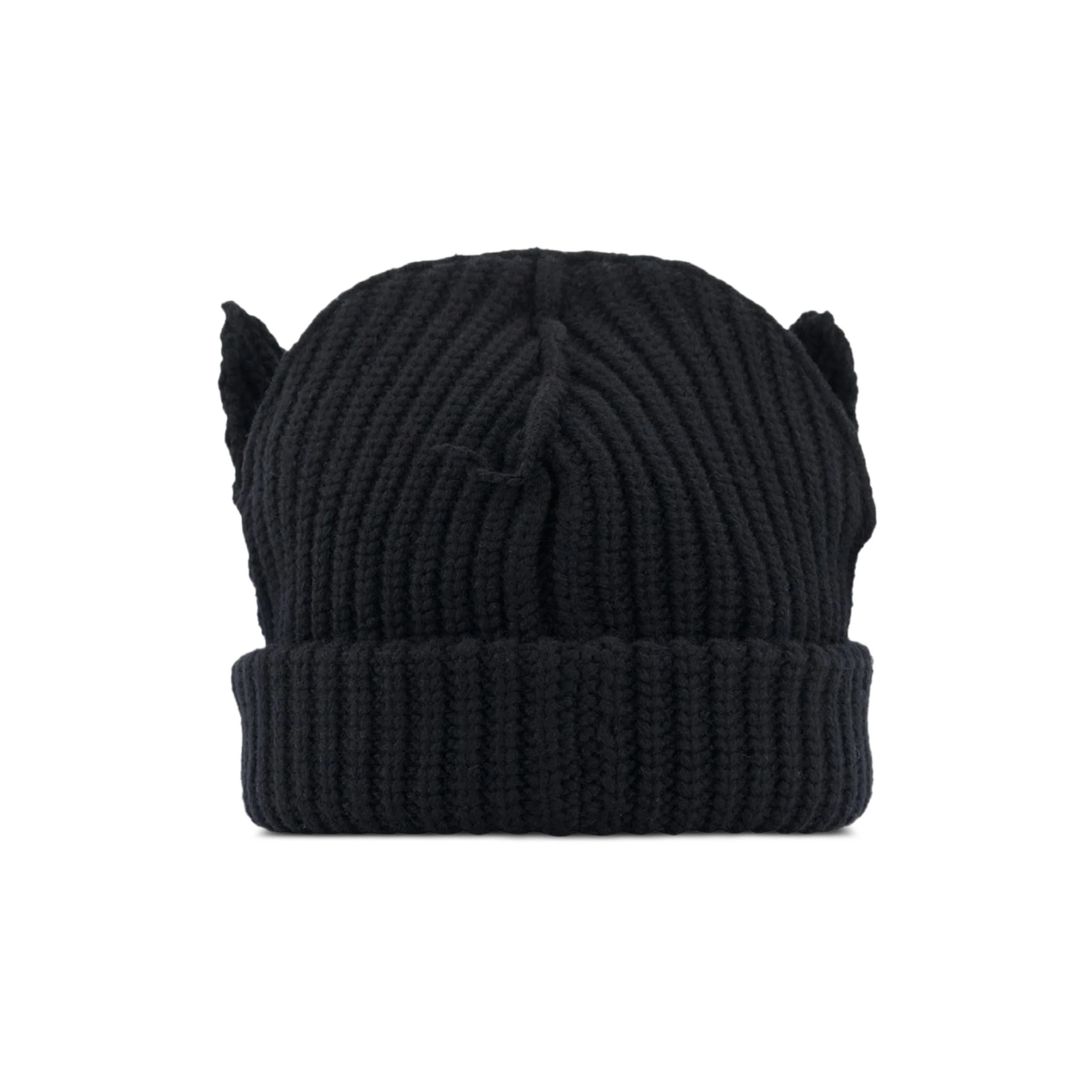 Chunky Ears Beanie (Black/White) - Image 3