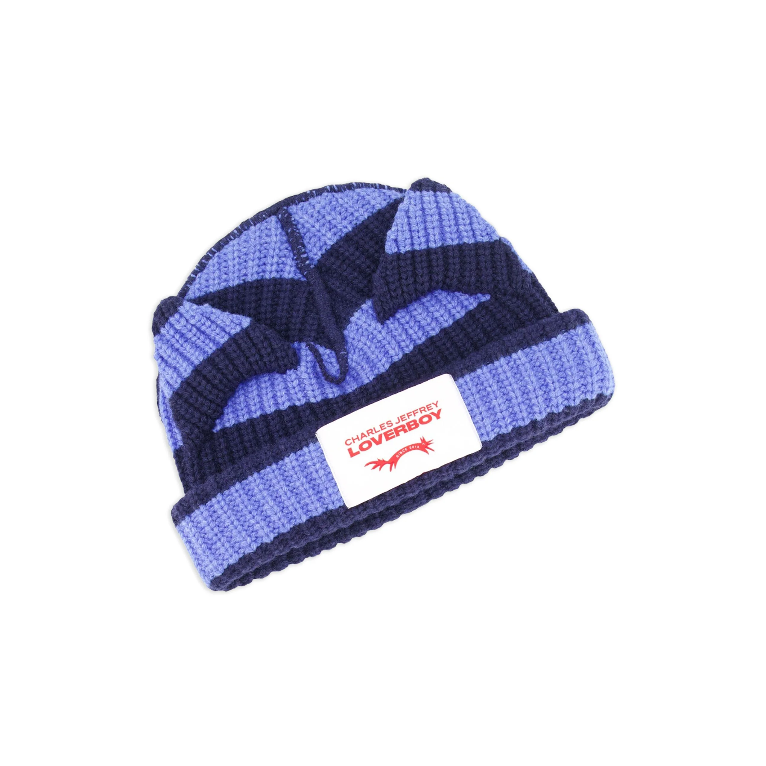 Chunky Ears Striped Beanie (Blue) - Image 3