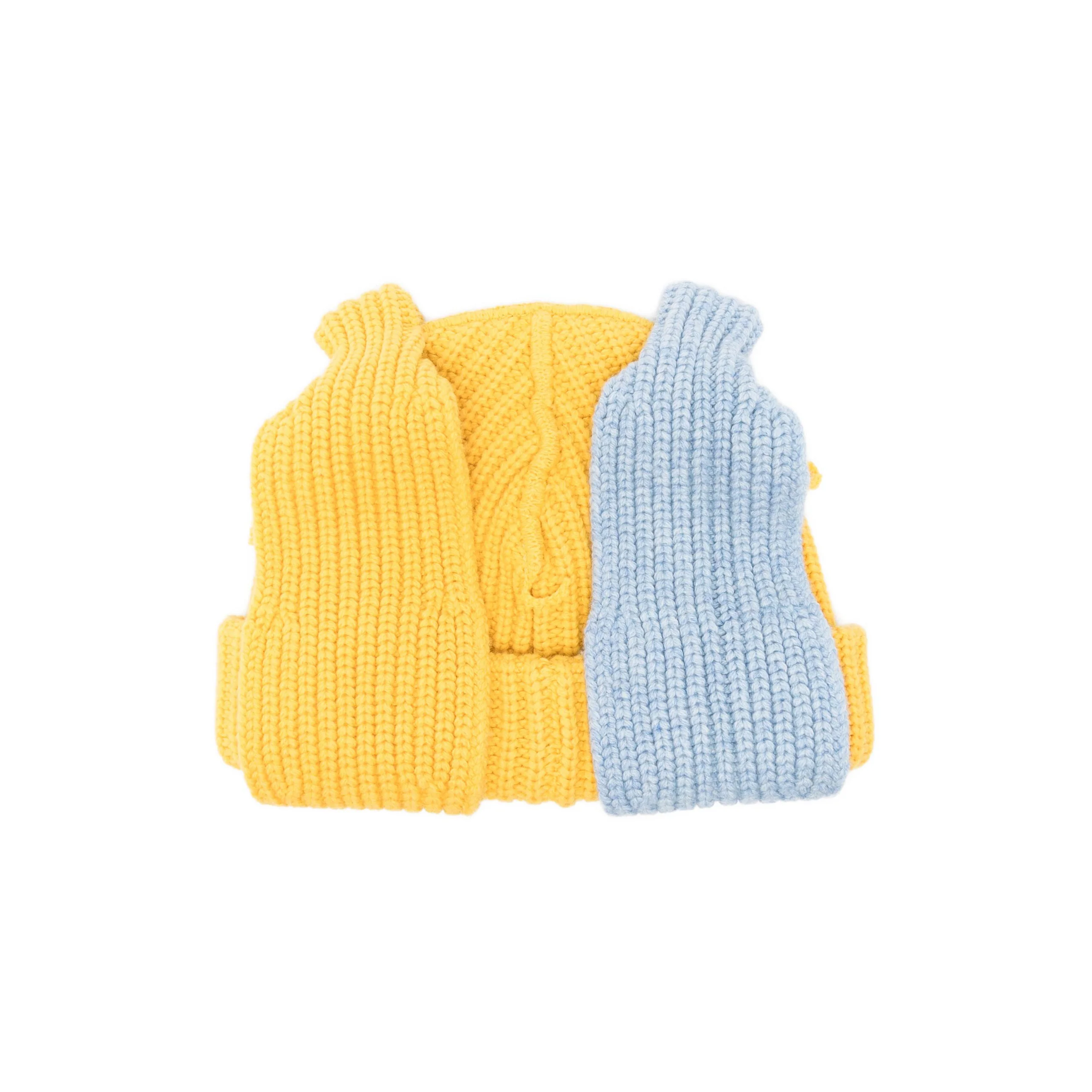 Chunky Rabbit Beanie (Yellow/Blue) - Image 3