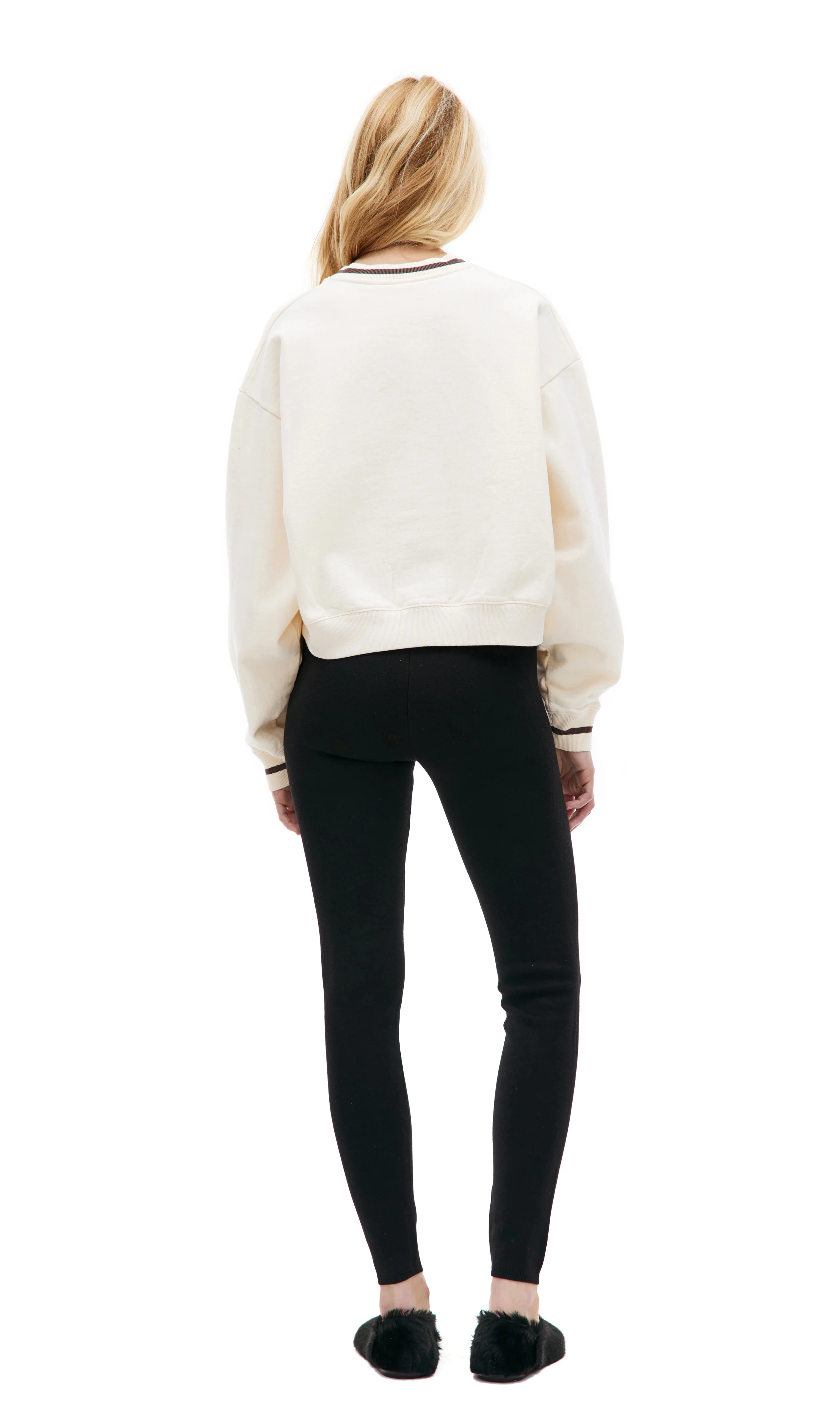 Serif Logo Ribbed Legging (Black) - Image 4
