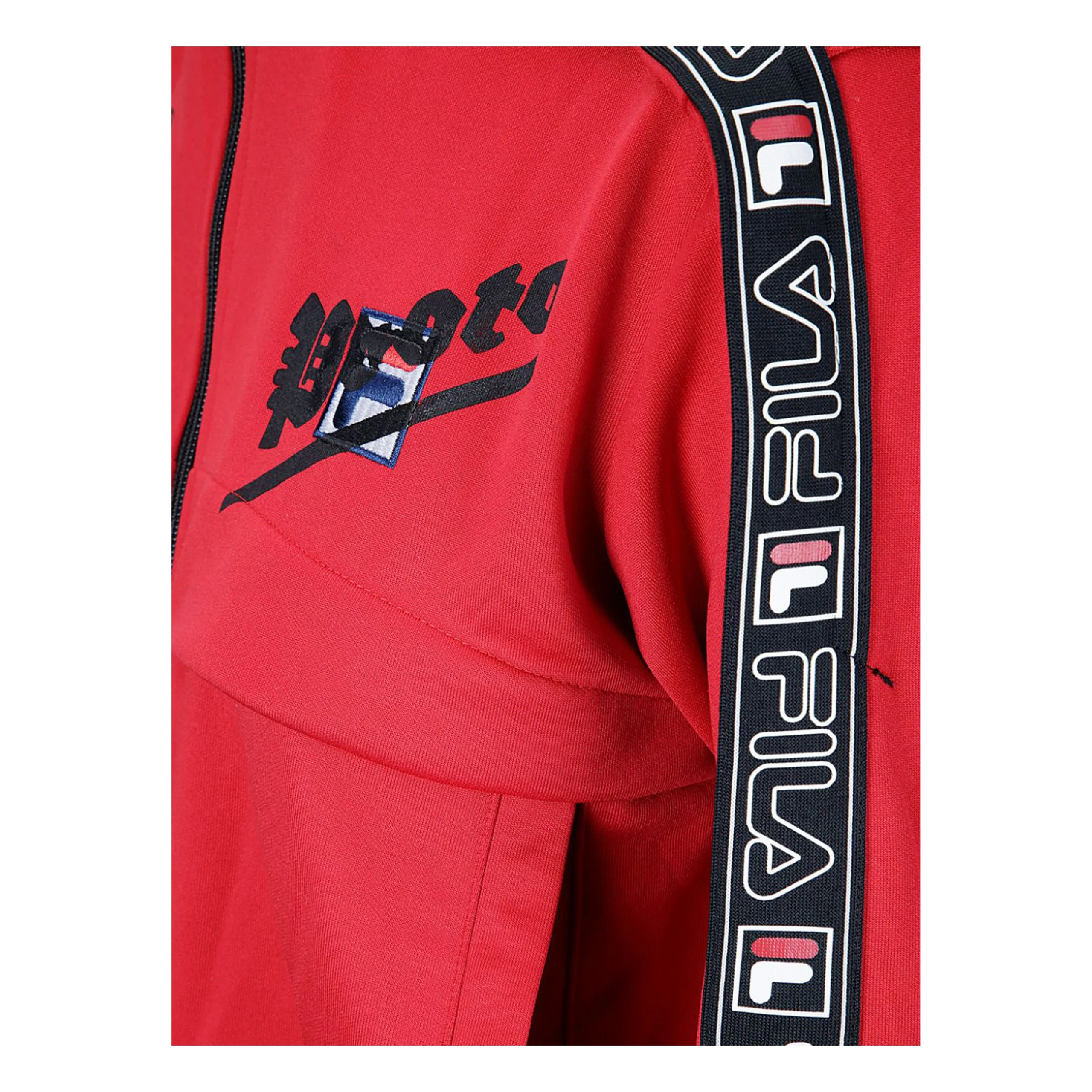 Cropped Tracksuit Jacket (Red/Black) - Image 2