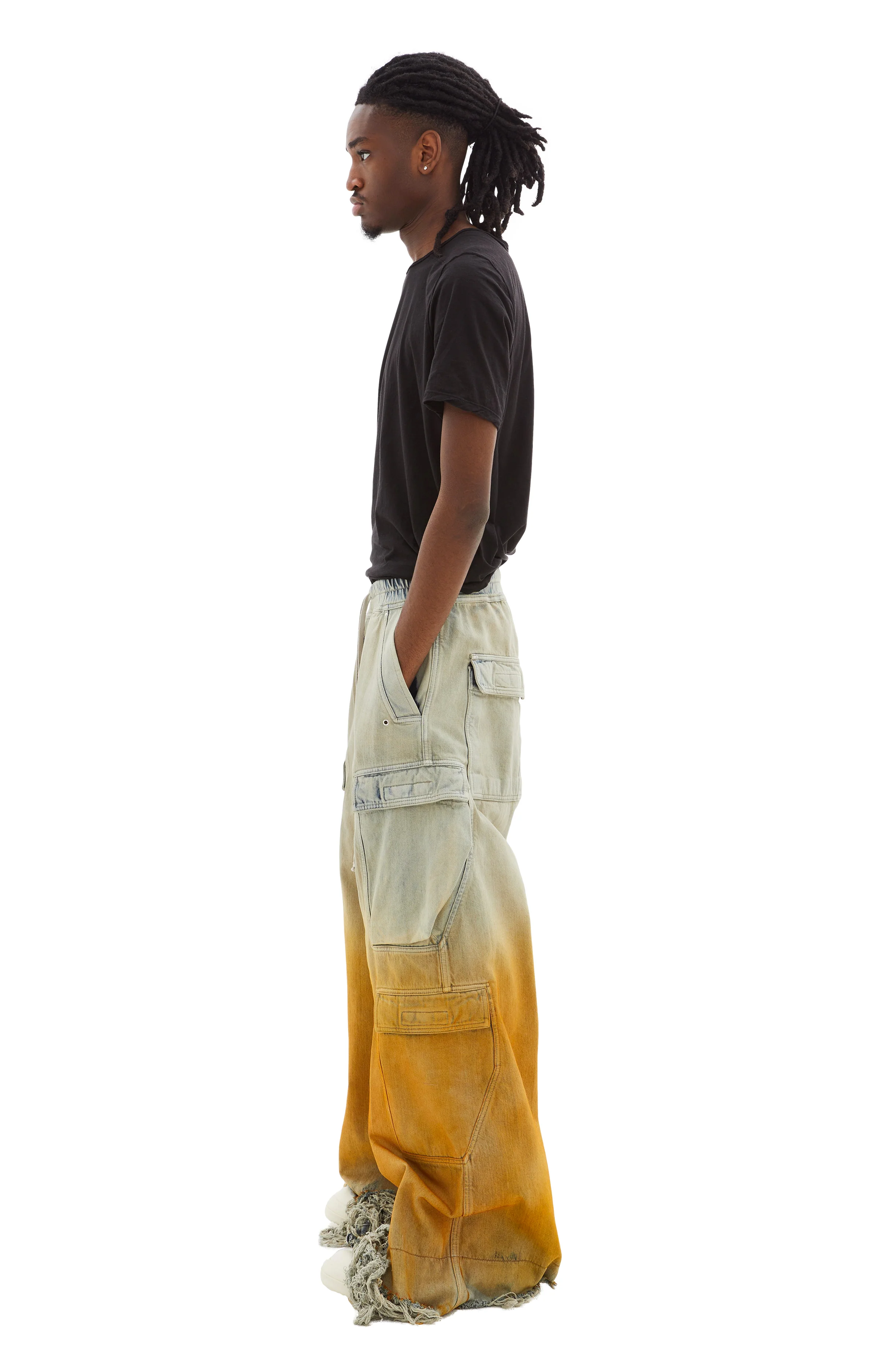 Double Cargo Jumbo Belas Pants (Sky/Orange) - Image 3