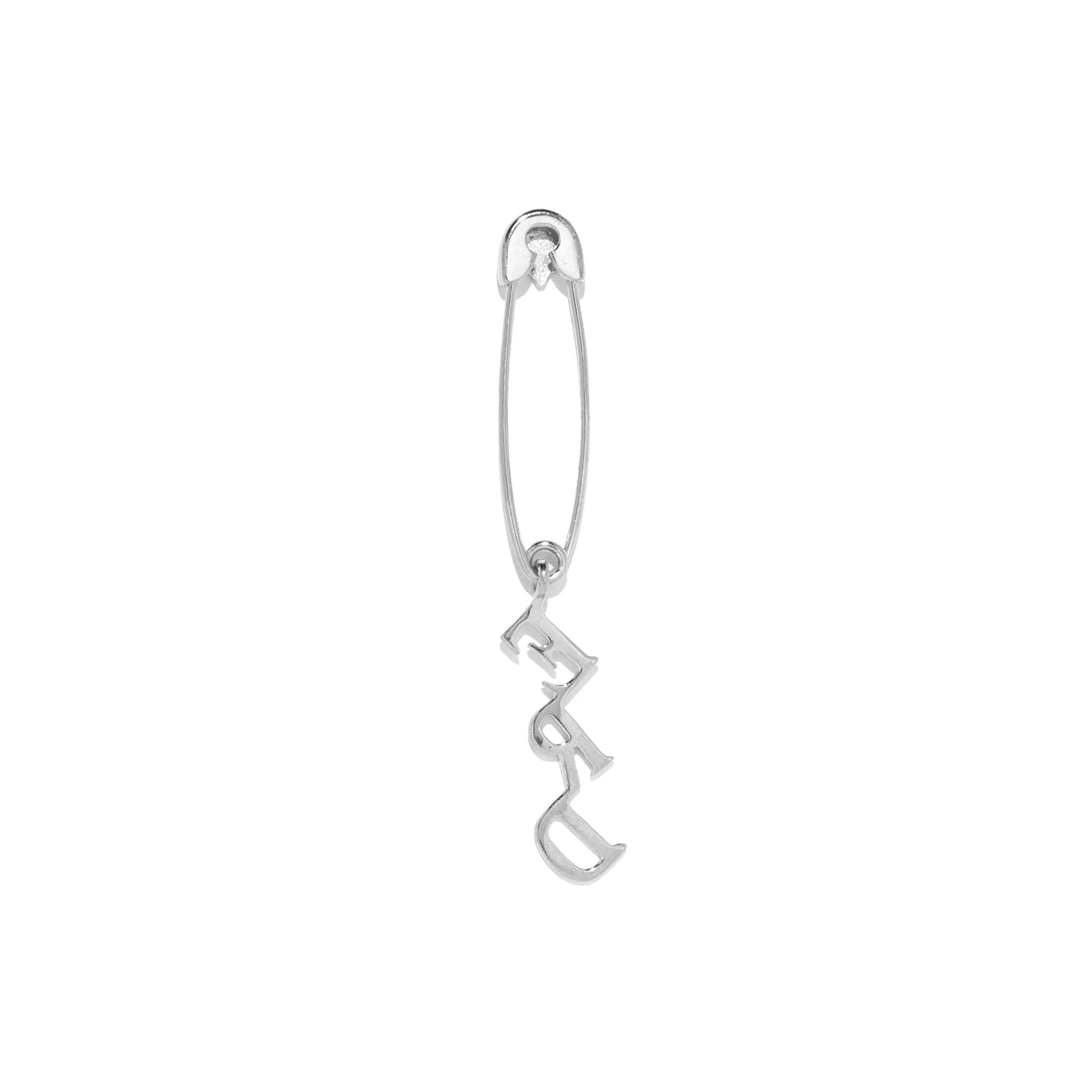 ERD Charm Safety Pin Earring (Silver) - Image 2
