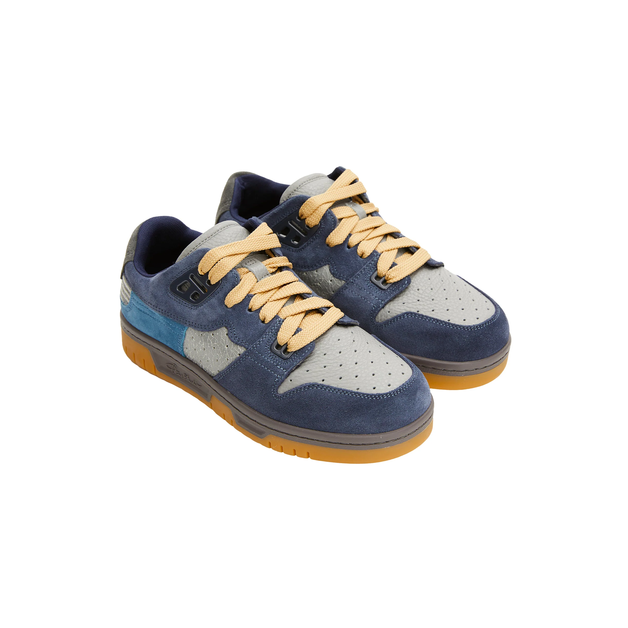 Fuzzy Low Top Sneakers (Grey/Blue) - Image 4