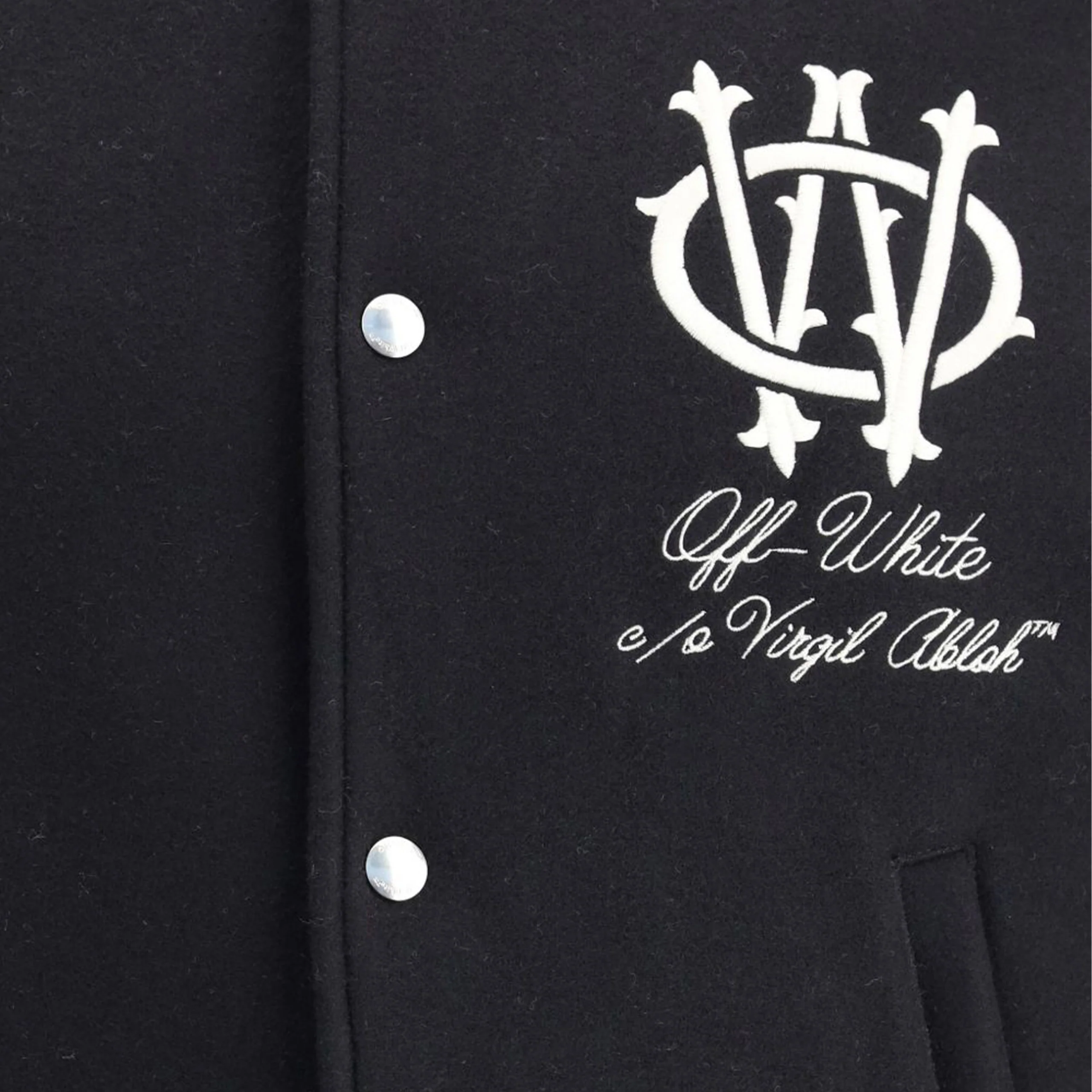 Gothinc OW Wool Den Reg Varsity Bomber (Black/Red/Grey) - Image 3
