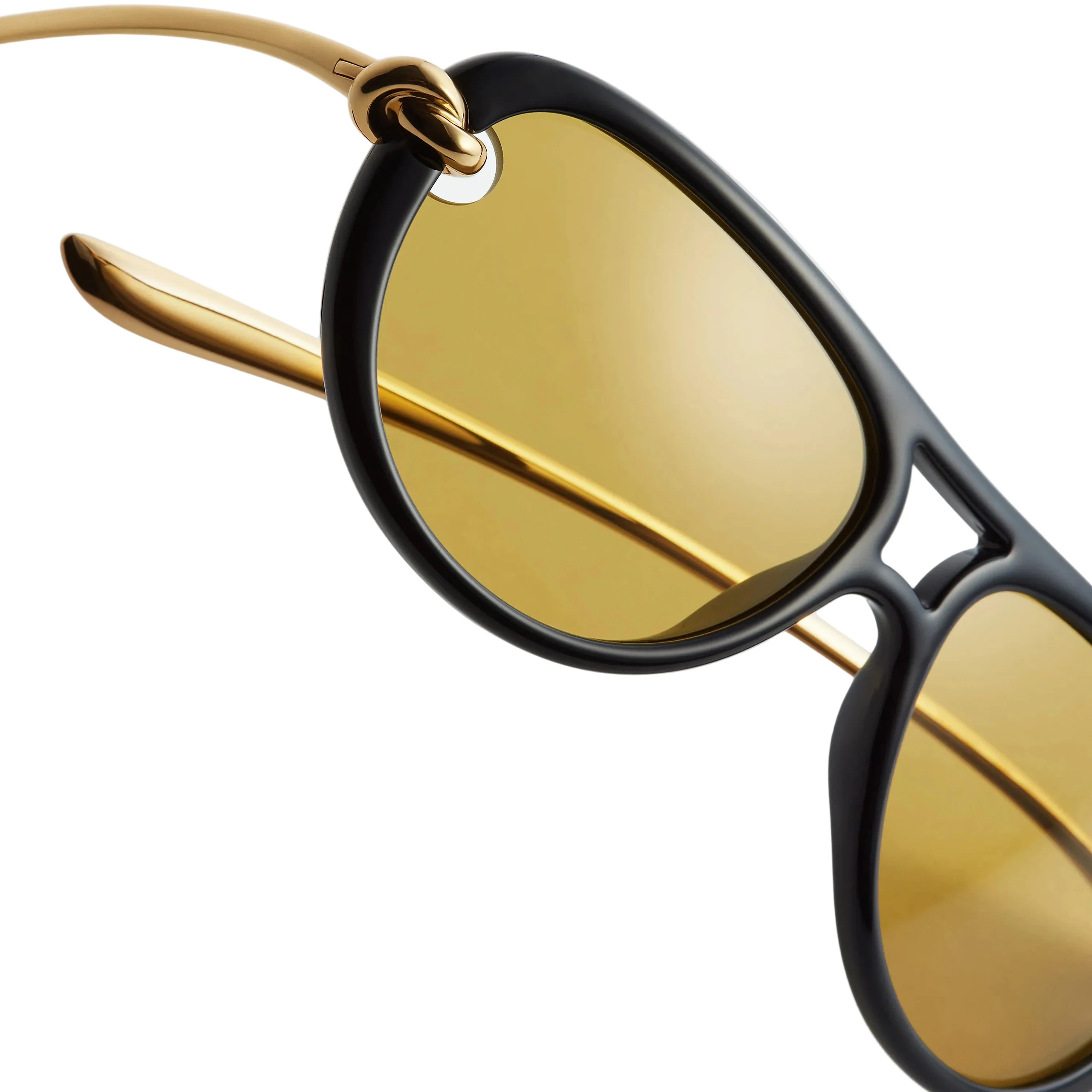 Knot Aviator Sunglasses (Black/Yellow) - Image 3