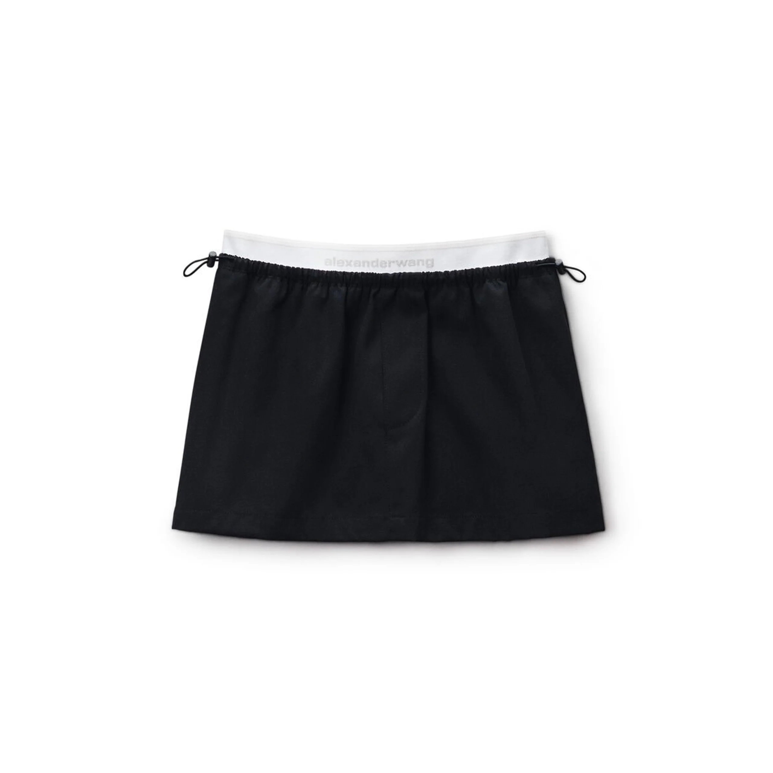 Mid-Rise Mini Logo Elastic Skirt (Black)