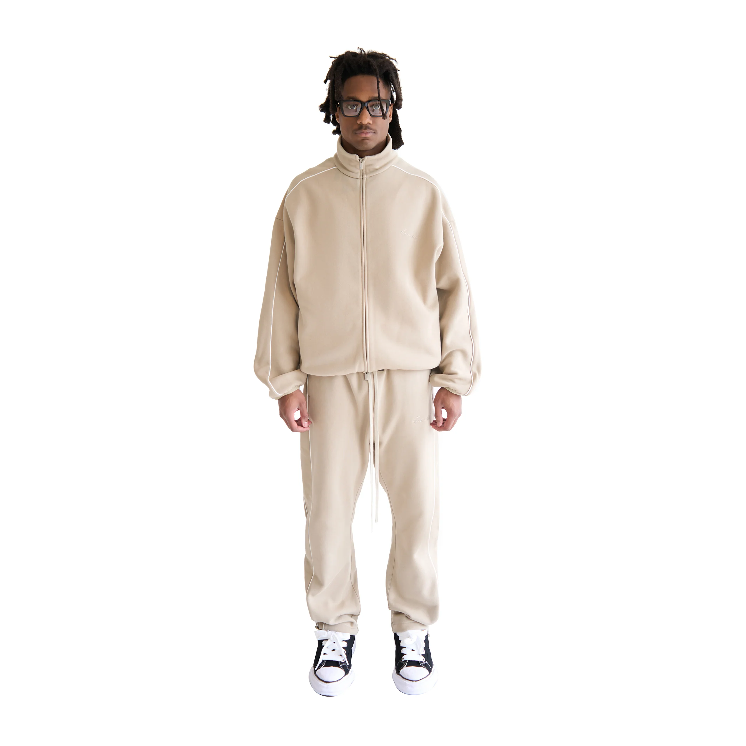 Modern Fit Fleece Track Jacket (Timber/Cloud White)