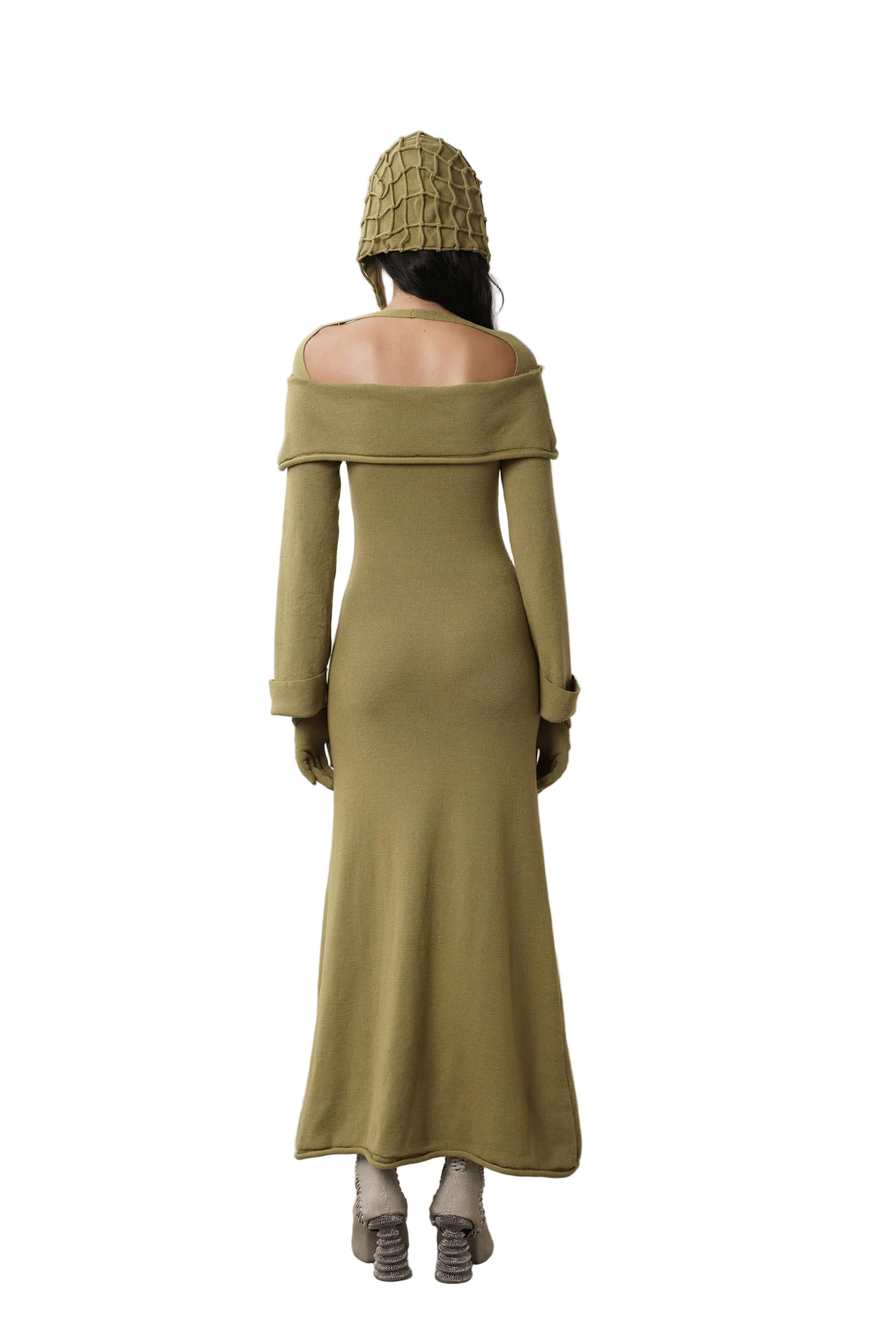 Off-Shoulders Roll Dress (Mint) - Image 3