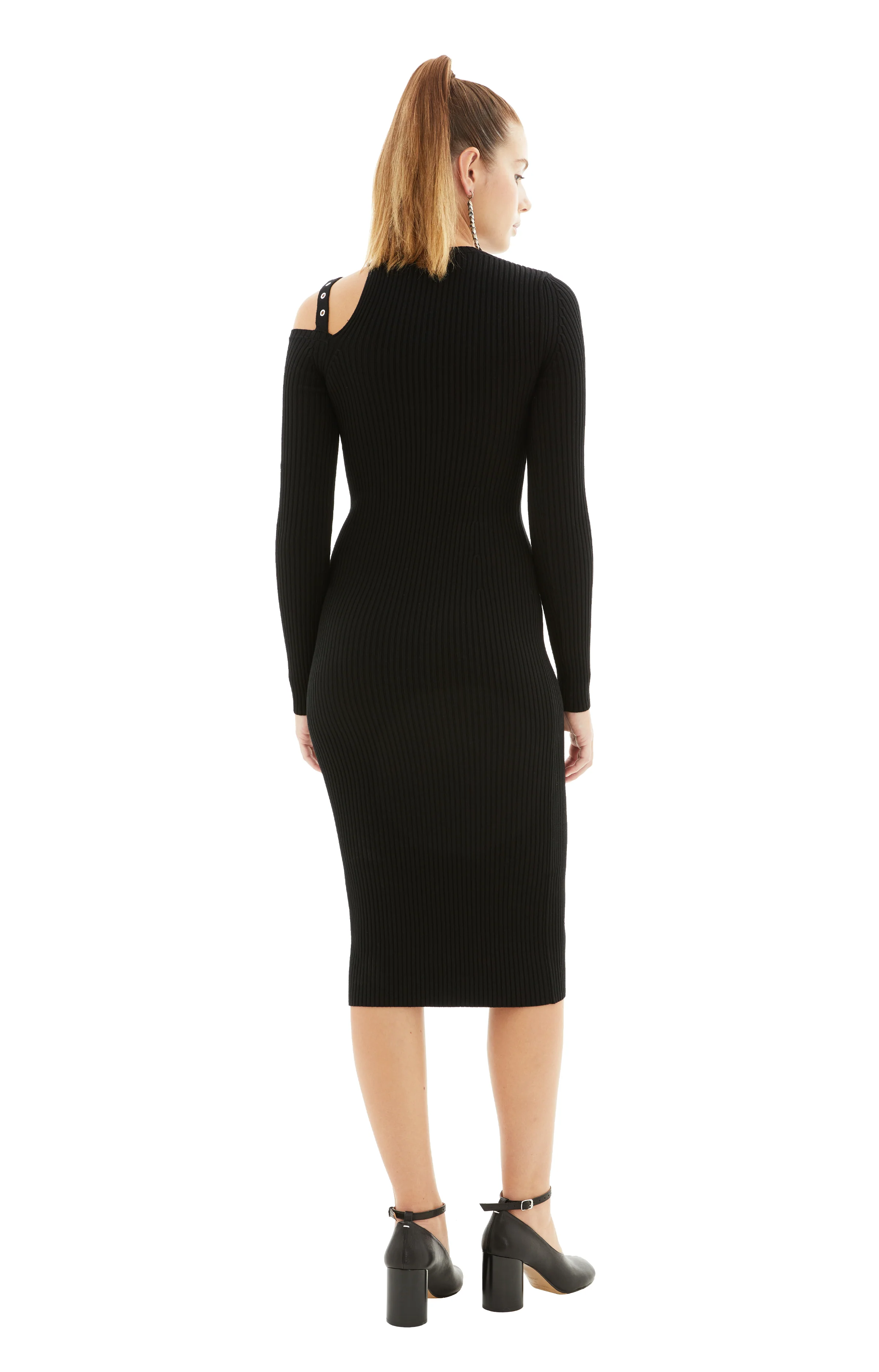 One Shoulder Dress (Black) - Image 3