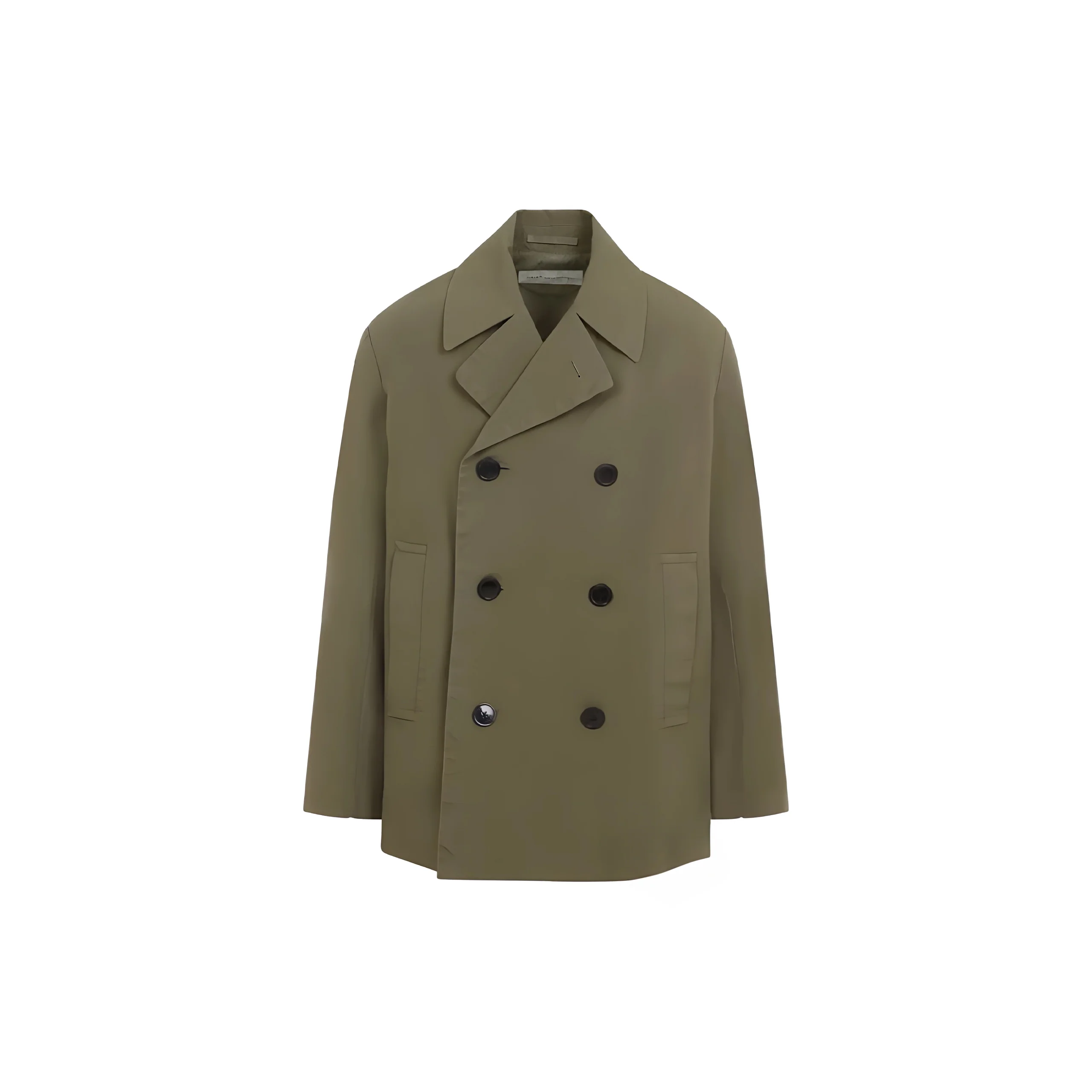 Oversized Double Breasted Cropped Coat (Gray)