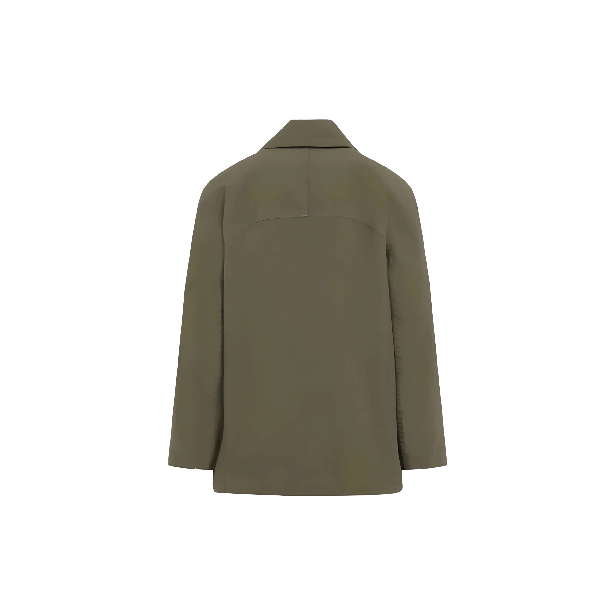 Oversized Double Breasted Cropped Coat (Gray) - Image 2