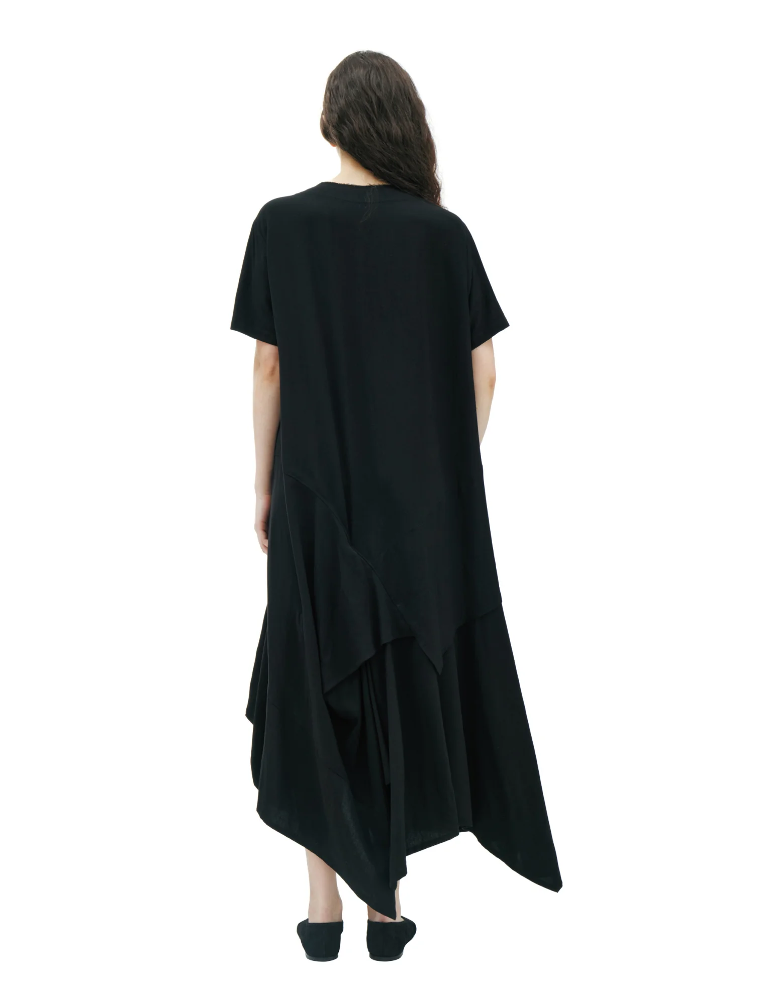 Panel Short Sleeve Dress (Black) - Image 4