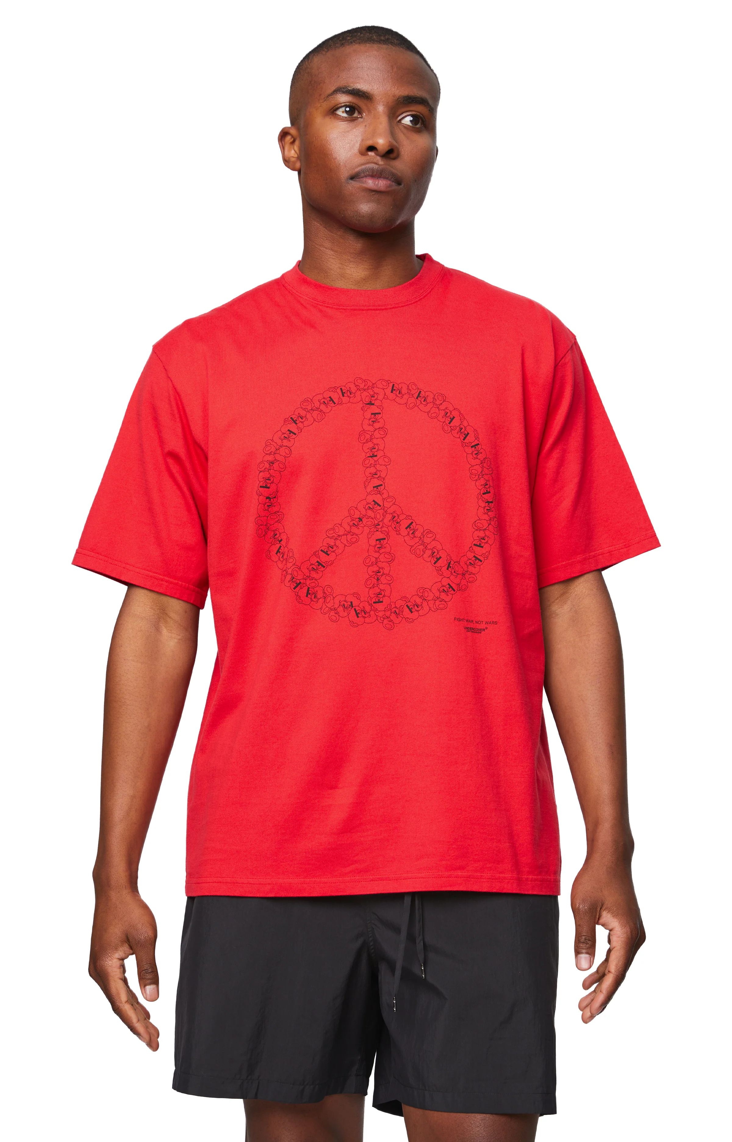 Peace Sign T-shirt in Red - Image 4