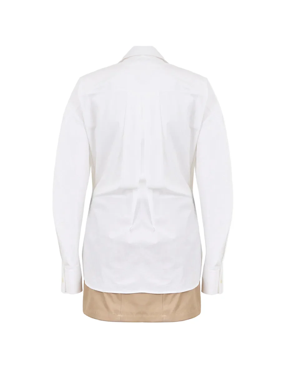 Pre-Styled Mini Wrap Dress W/ Twill (White) - Image 4