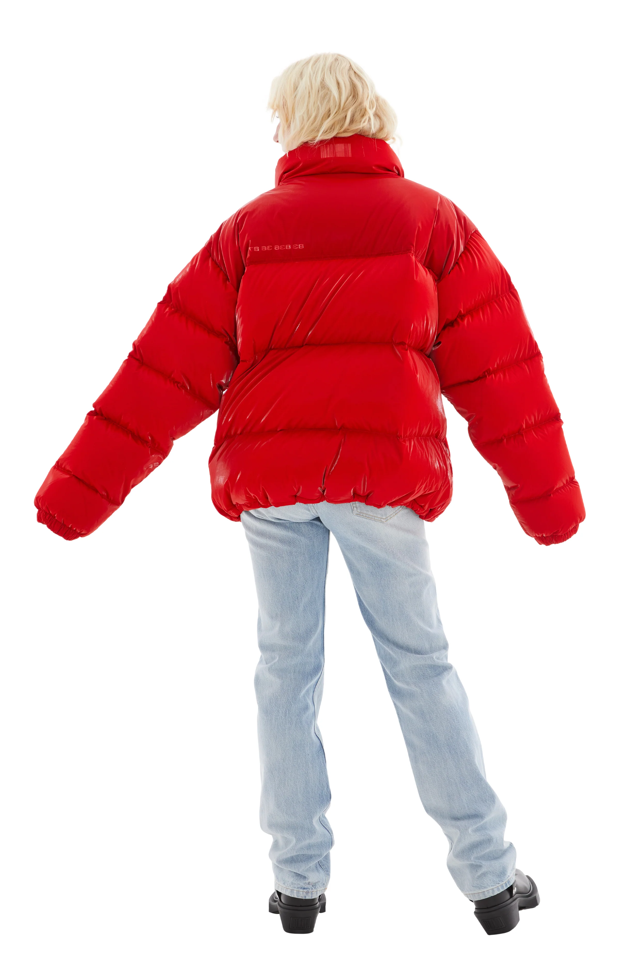 Red Laquer Puffer Jacket (Red) - Image 3