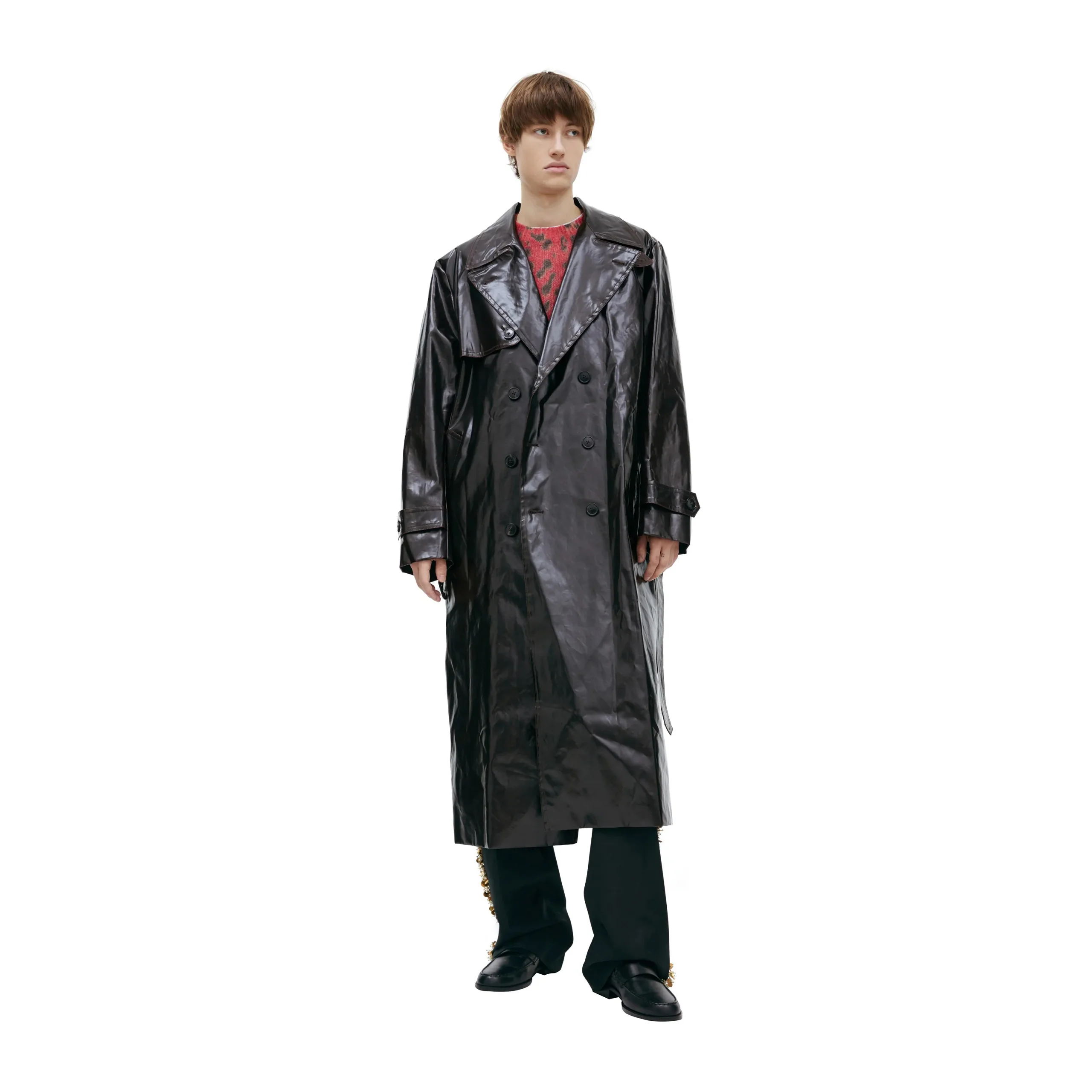 Classic Belted Trench Coat (Brown)