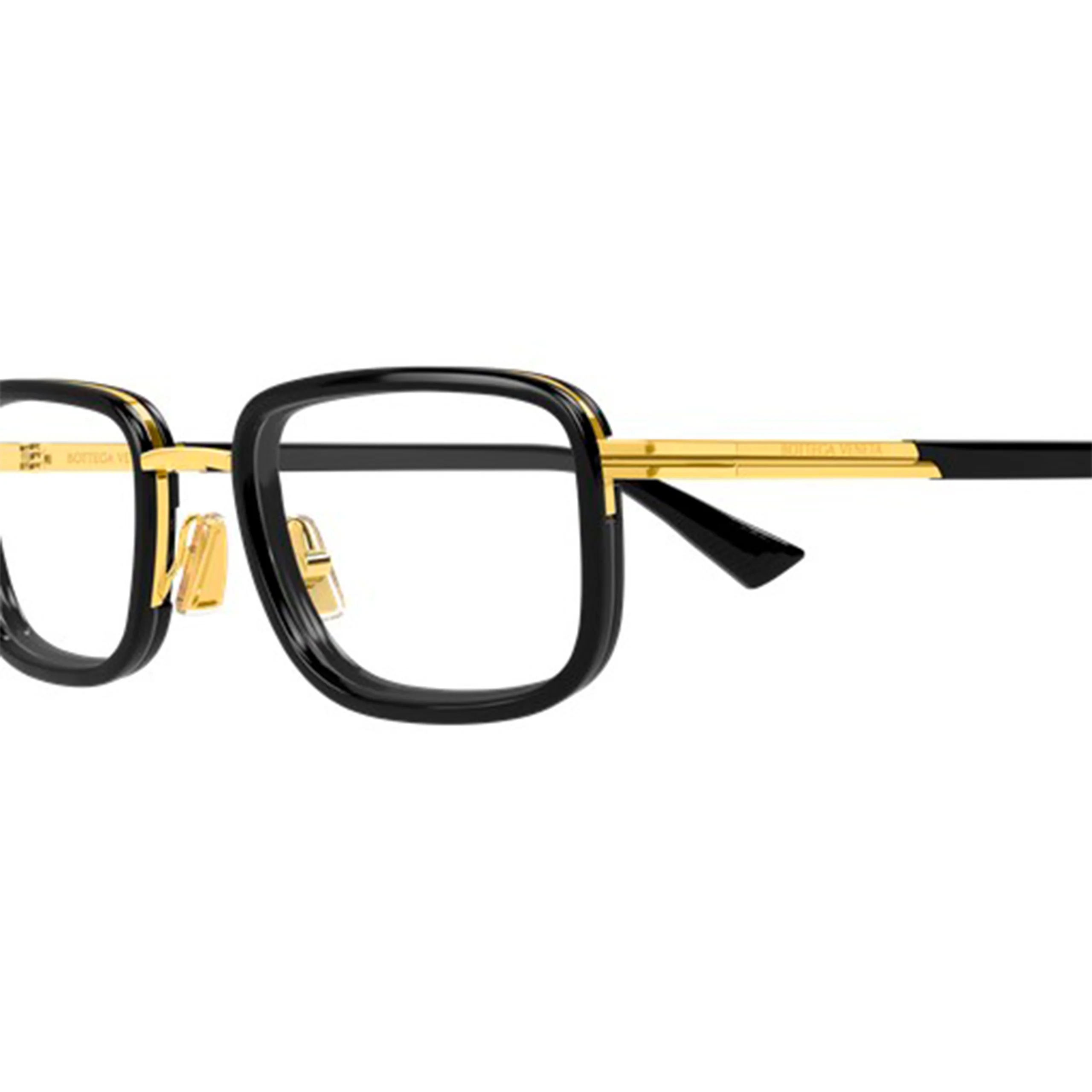 Rectangular Shape Eyeglasses (Gold/Transparent) - Image 2
