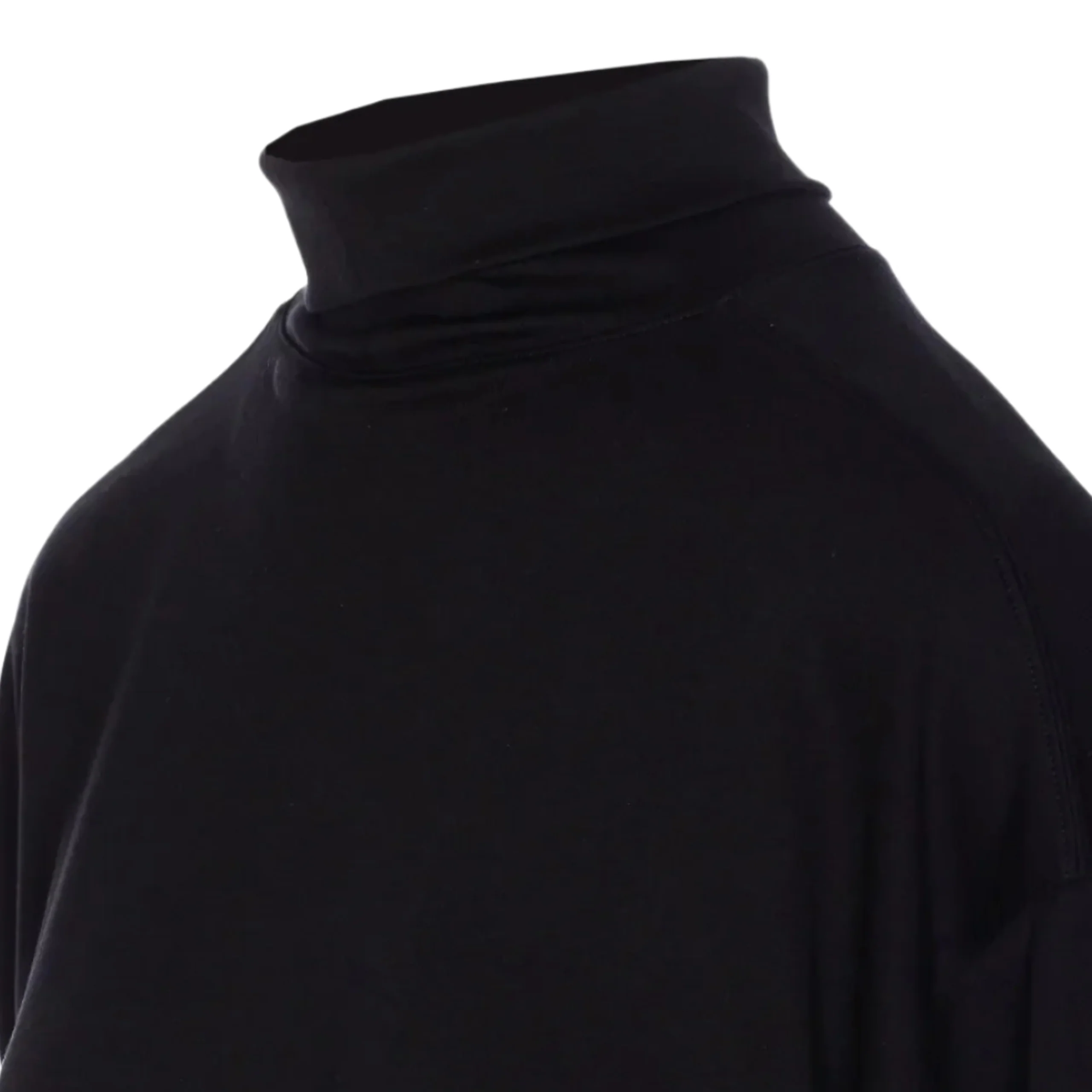 Relaxed Mock Neck T-shirt (Black) - Image 3