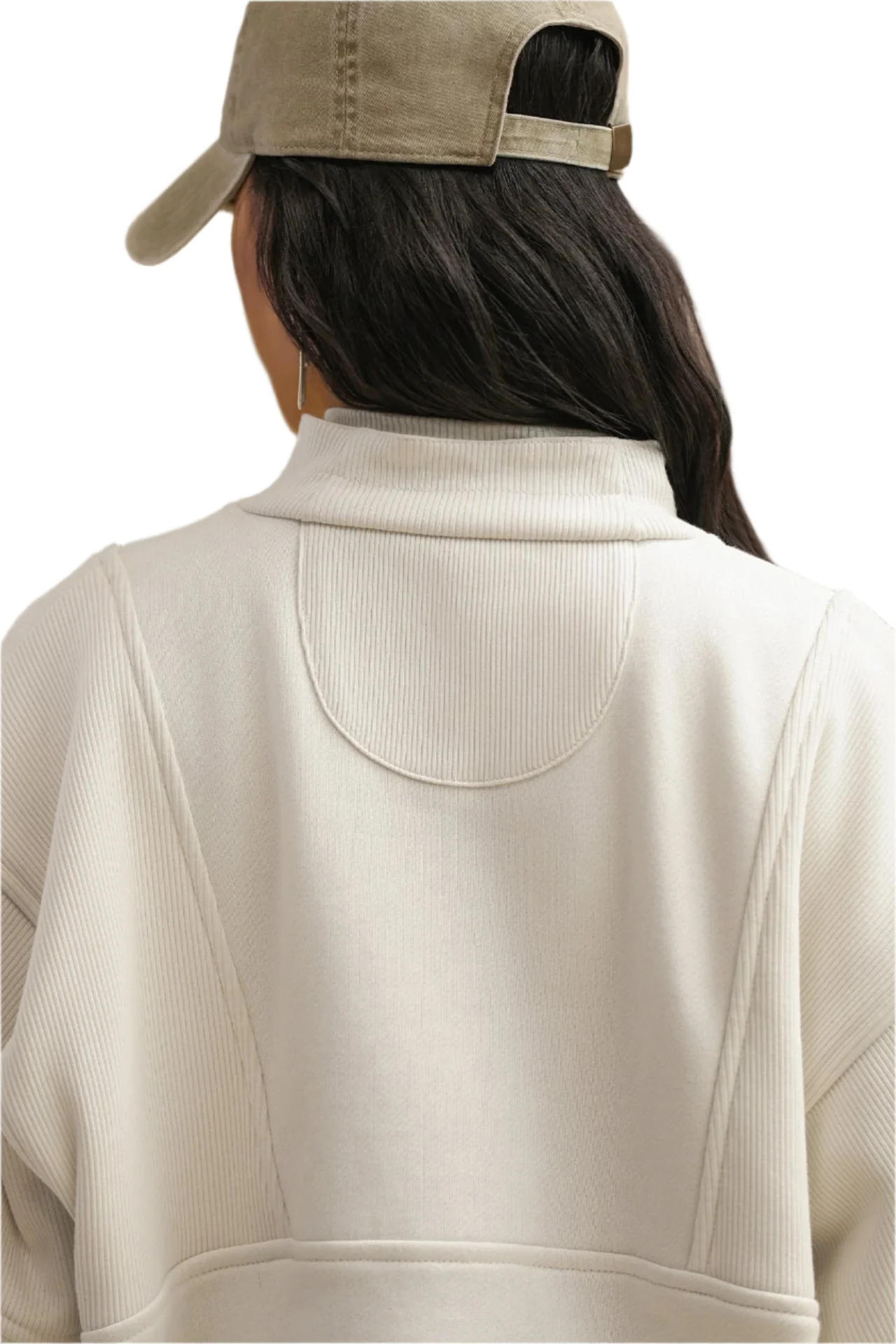 Retro Half Zip (Off White Luxe French Terry) - Image 3