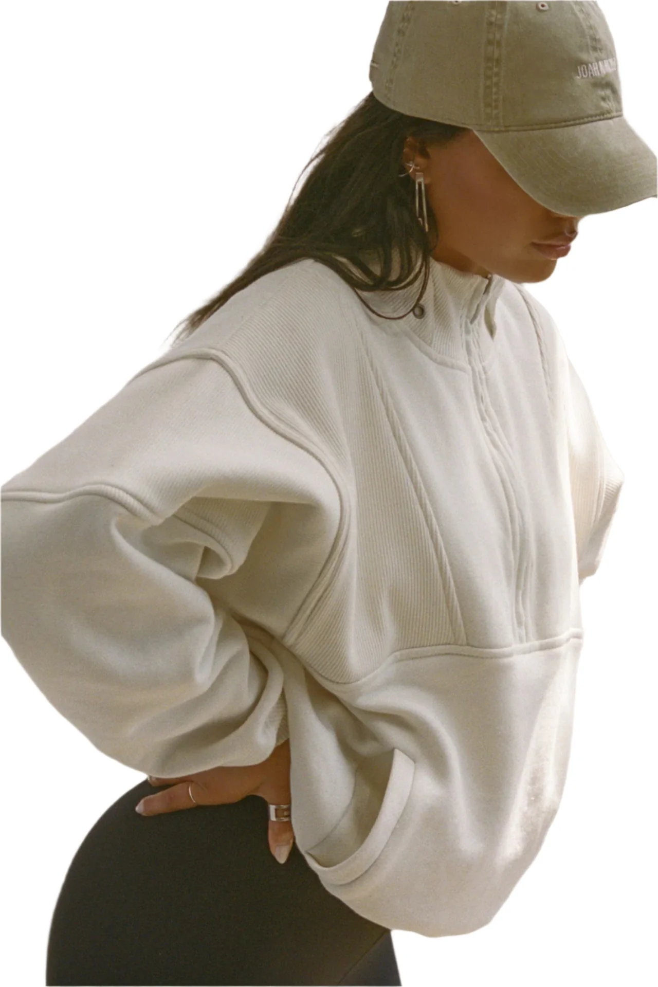 Retro Half Zip (Off White Luxe French Terry) - Image 4