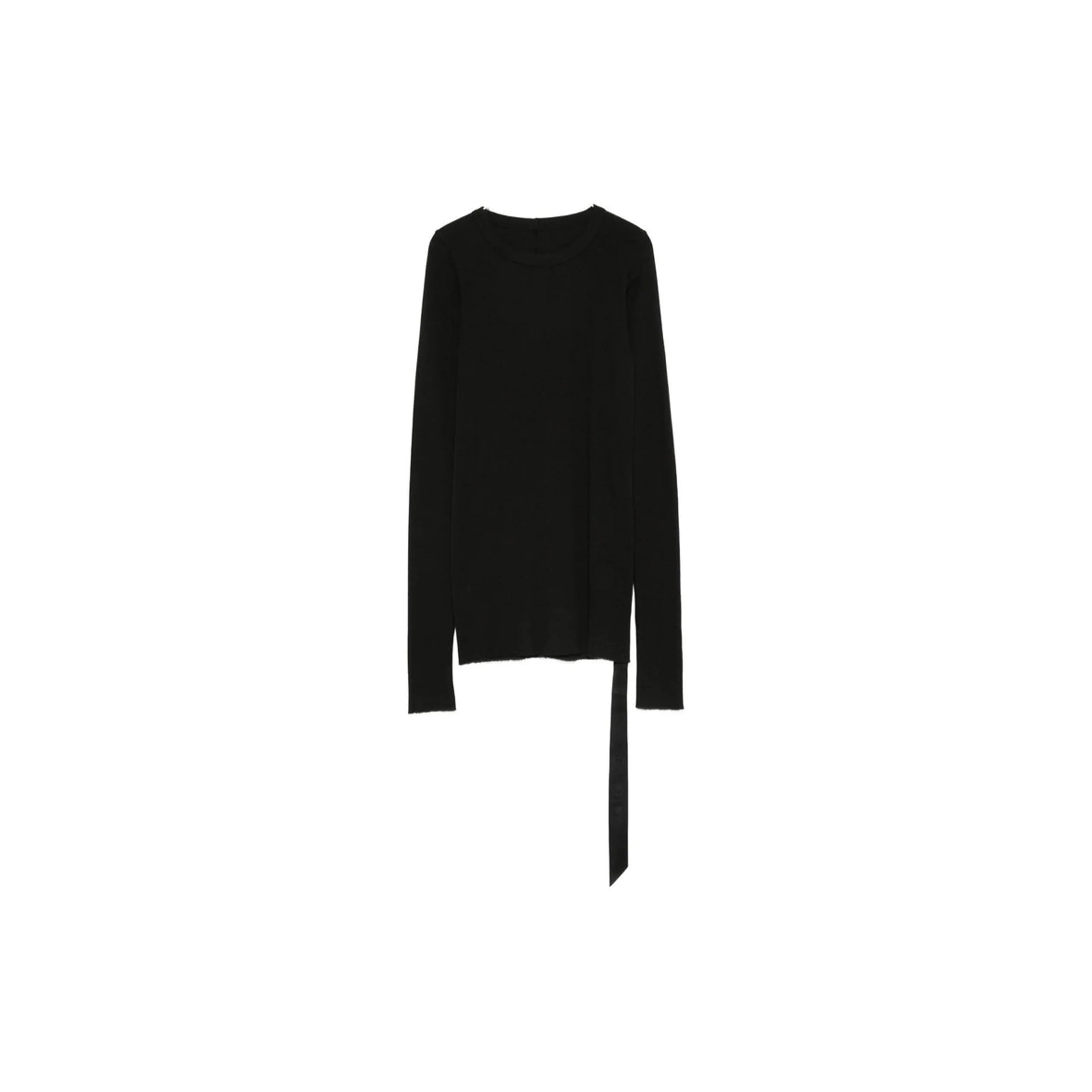Rib Long Sleeve Top (Black) - Image 3