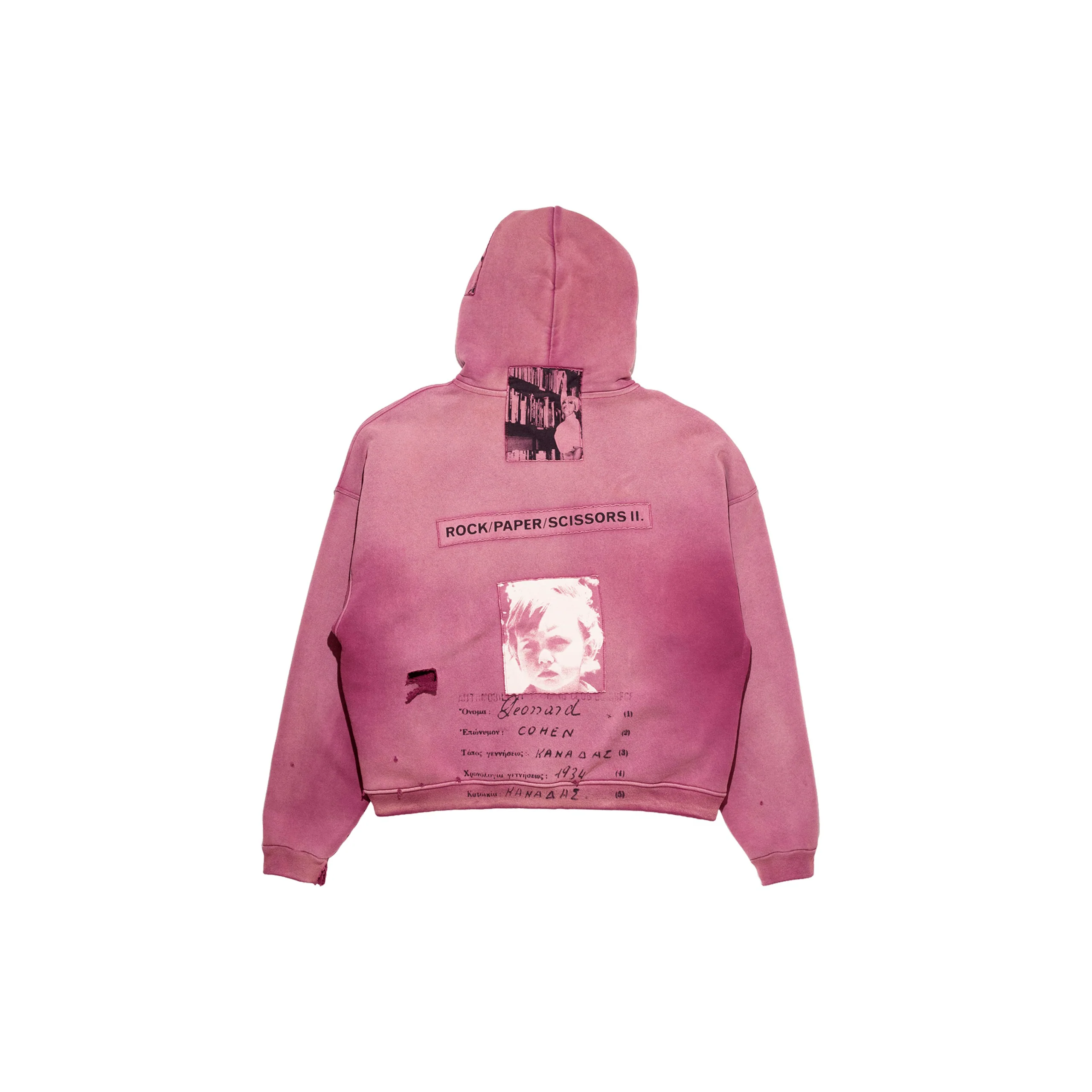 Rock/Paper/Scissors II Assemblage Zip Hoodie (Maroon) - Image 2