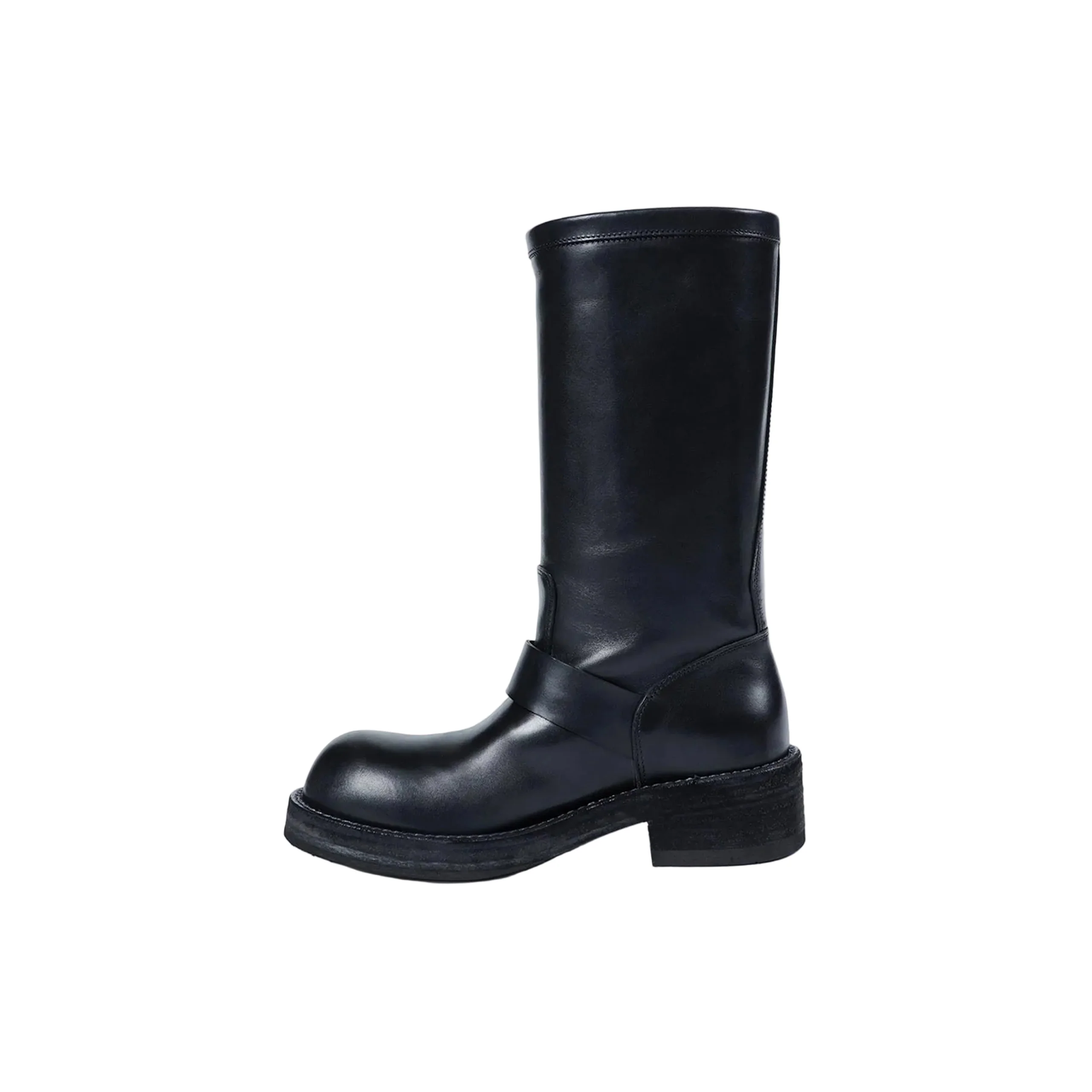 Sarith Engineer Biker Boots With Buckles (Black) - Image 3