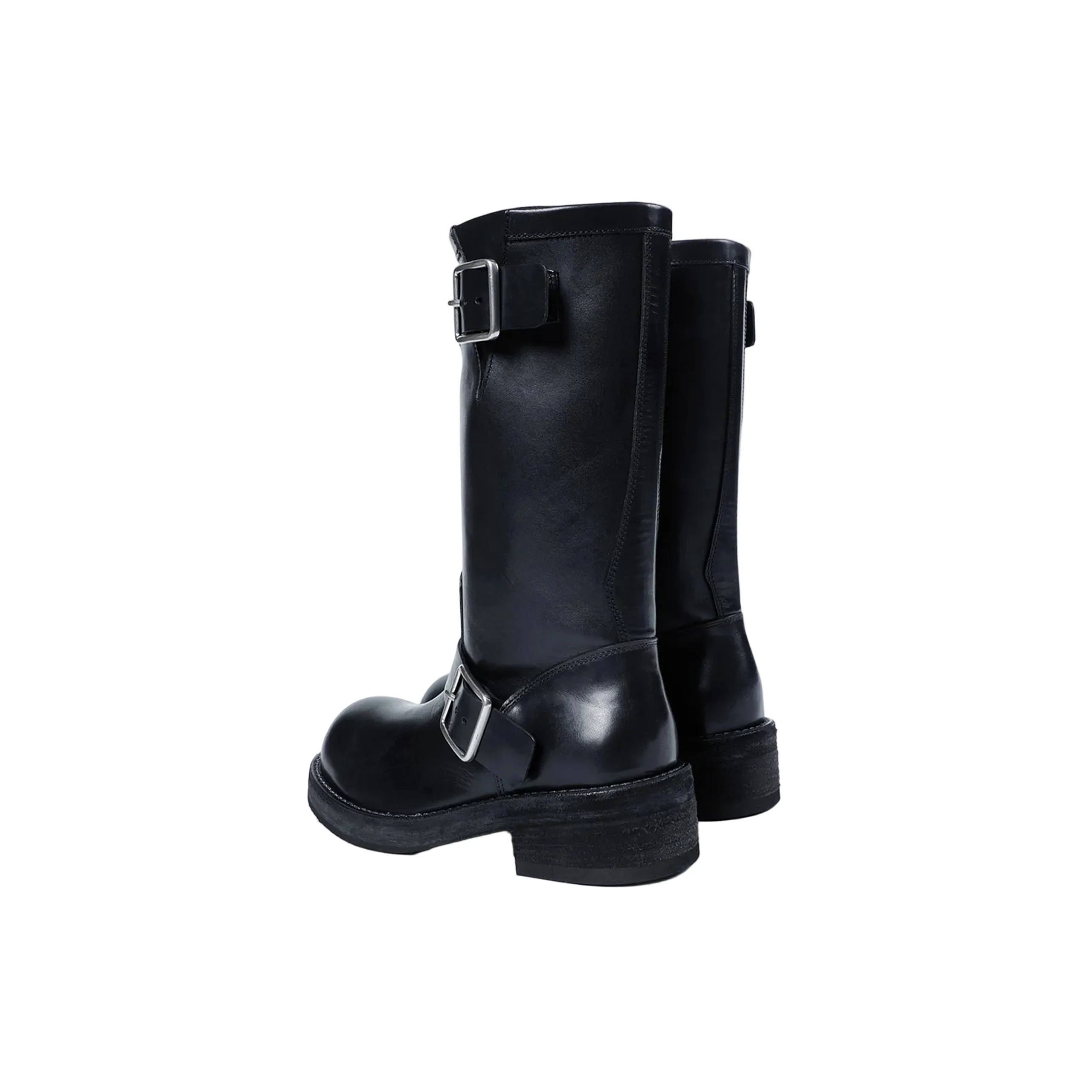 Sarith Engineer Biker Boots With Buckles (Black) - Image 5