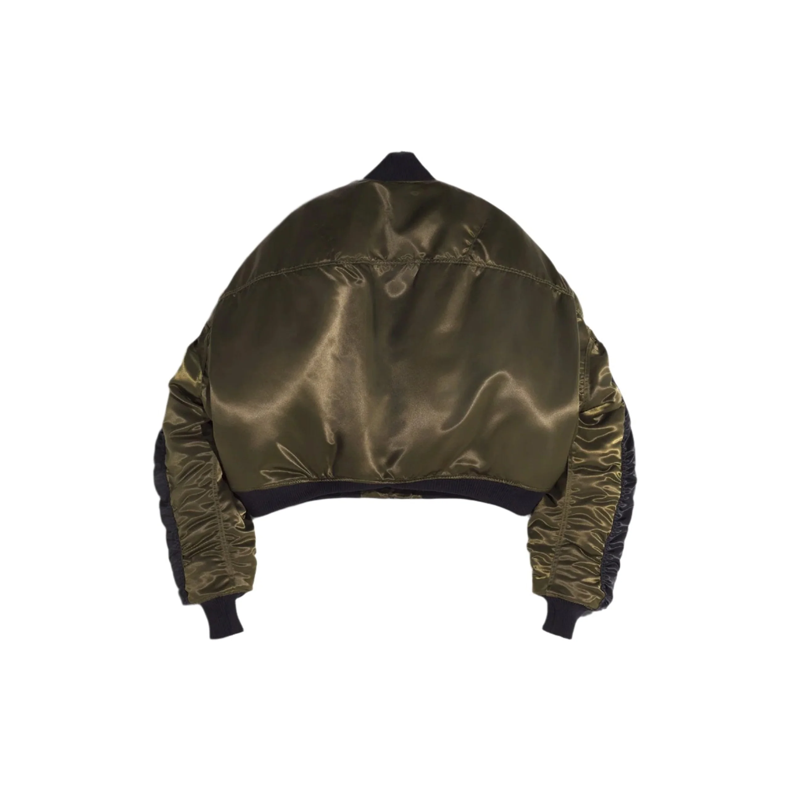 Satin Bomber Jacket (Military/Black) - Image 2