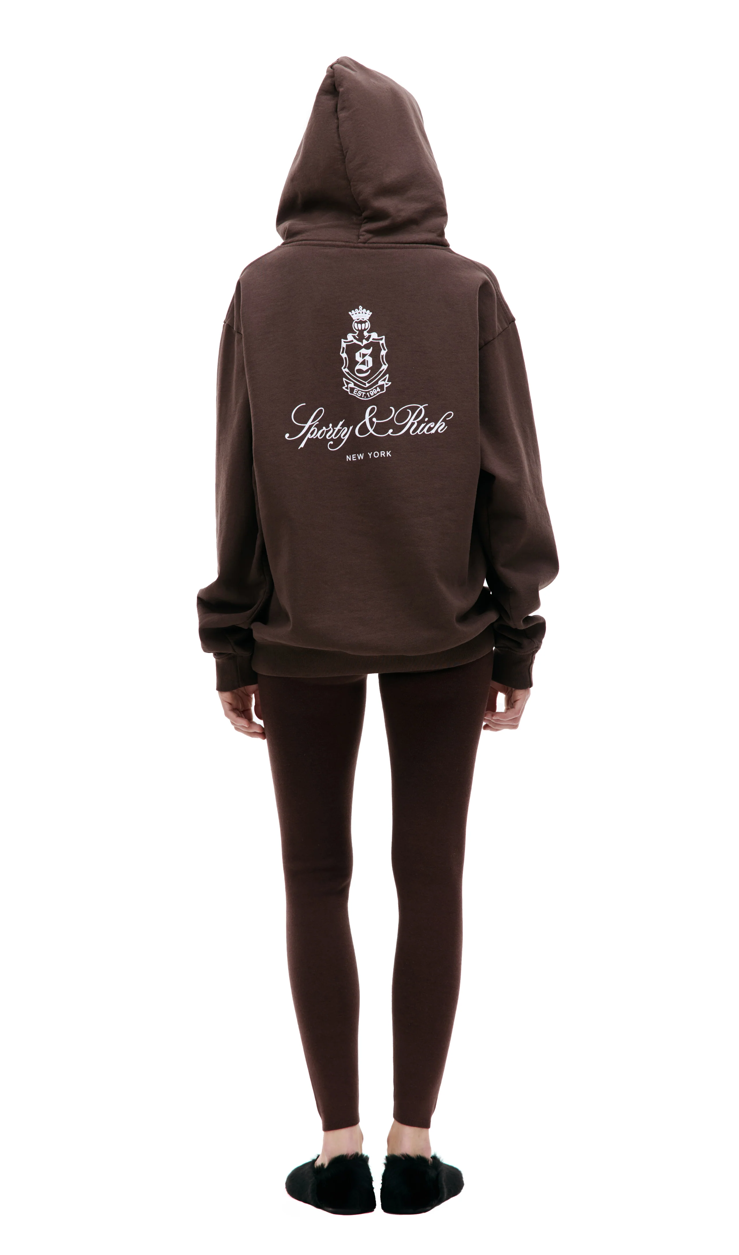 Serif Logo Ribbed Legging (Chocolate) - Image 3