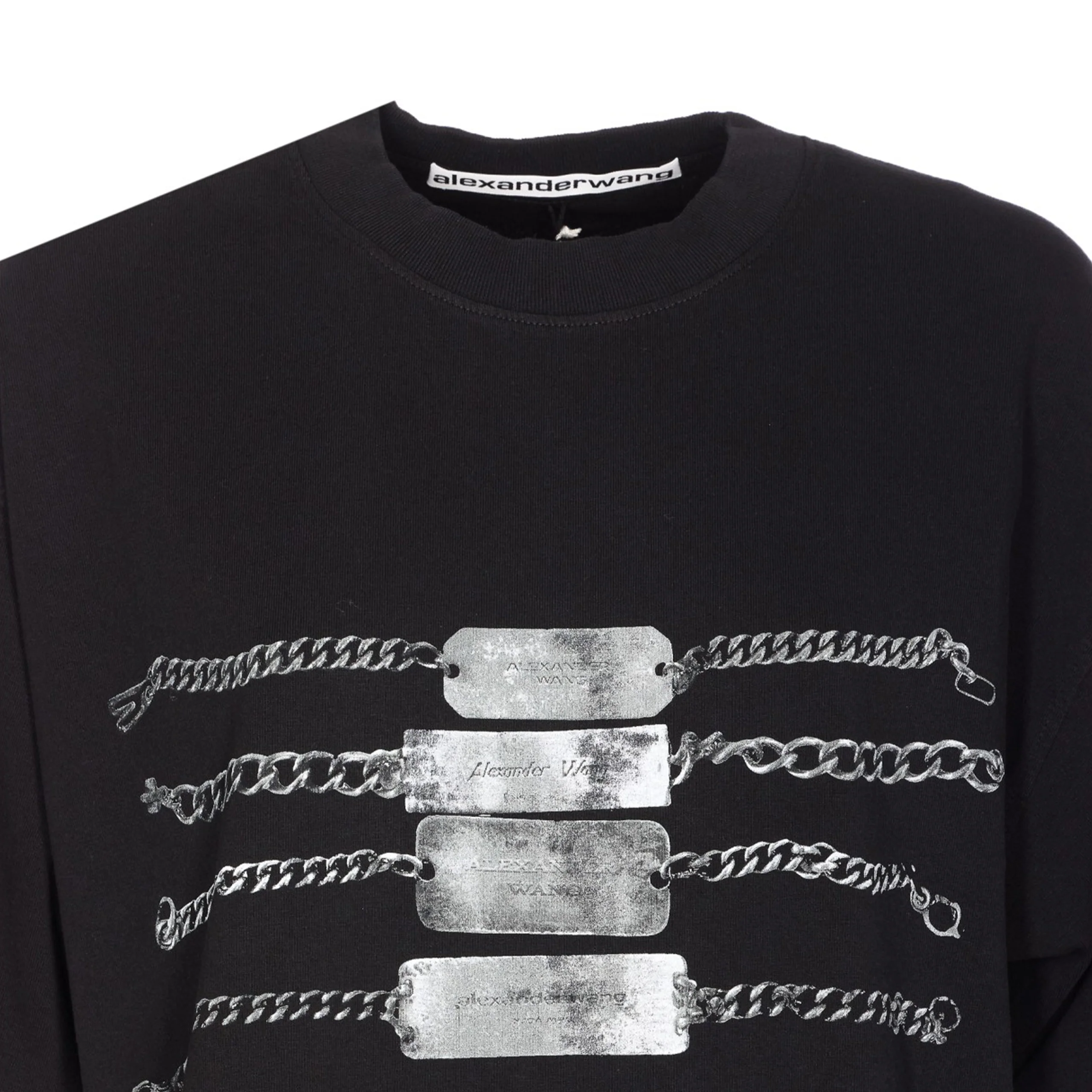 Short Sleeve Tee W/ Chain Graphic (Black) - Image 3