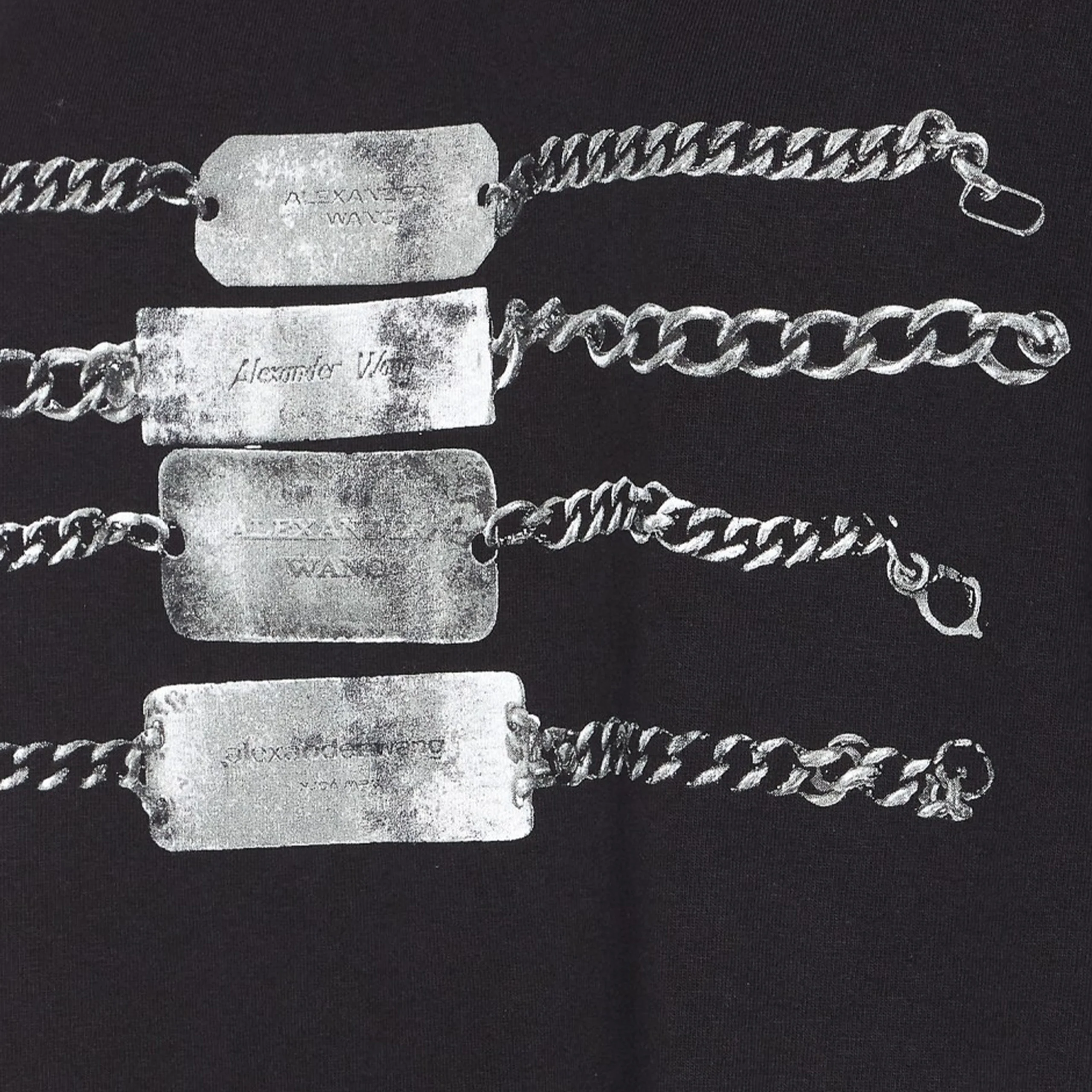 Short Sleeve Tee W/ Chain Graphic (Black) - Image 4