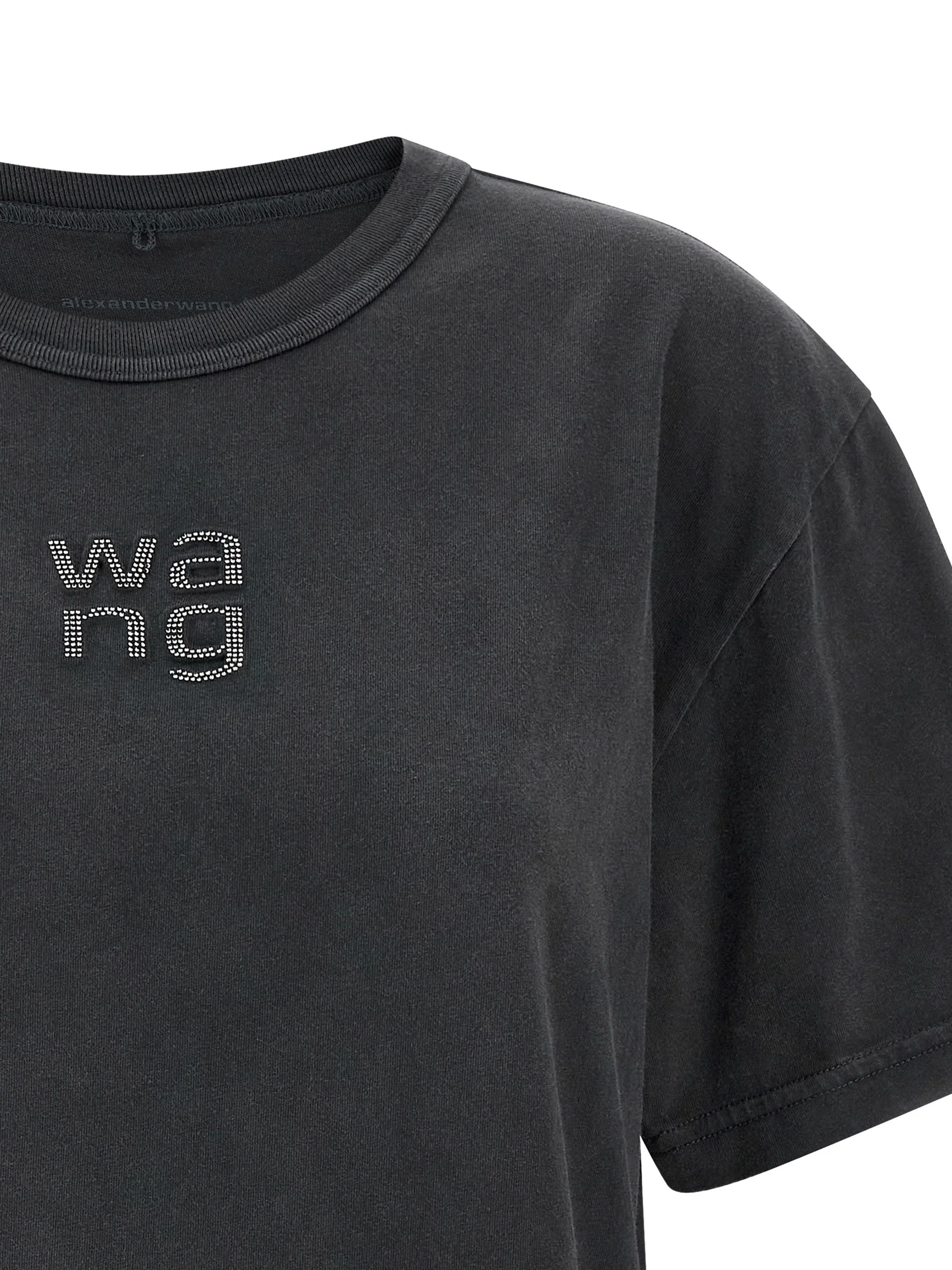 Short Sleeve Tee W/ Hotfix Logo (Washed BlacK) - Image 4