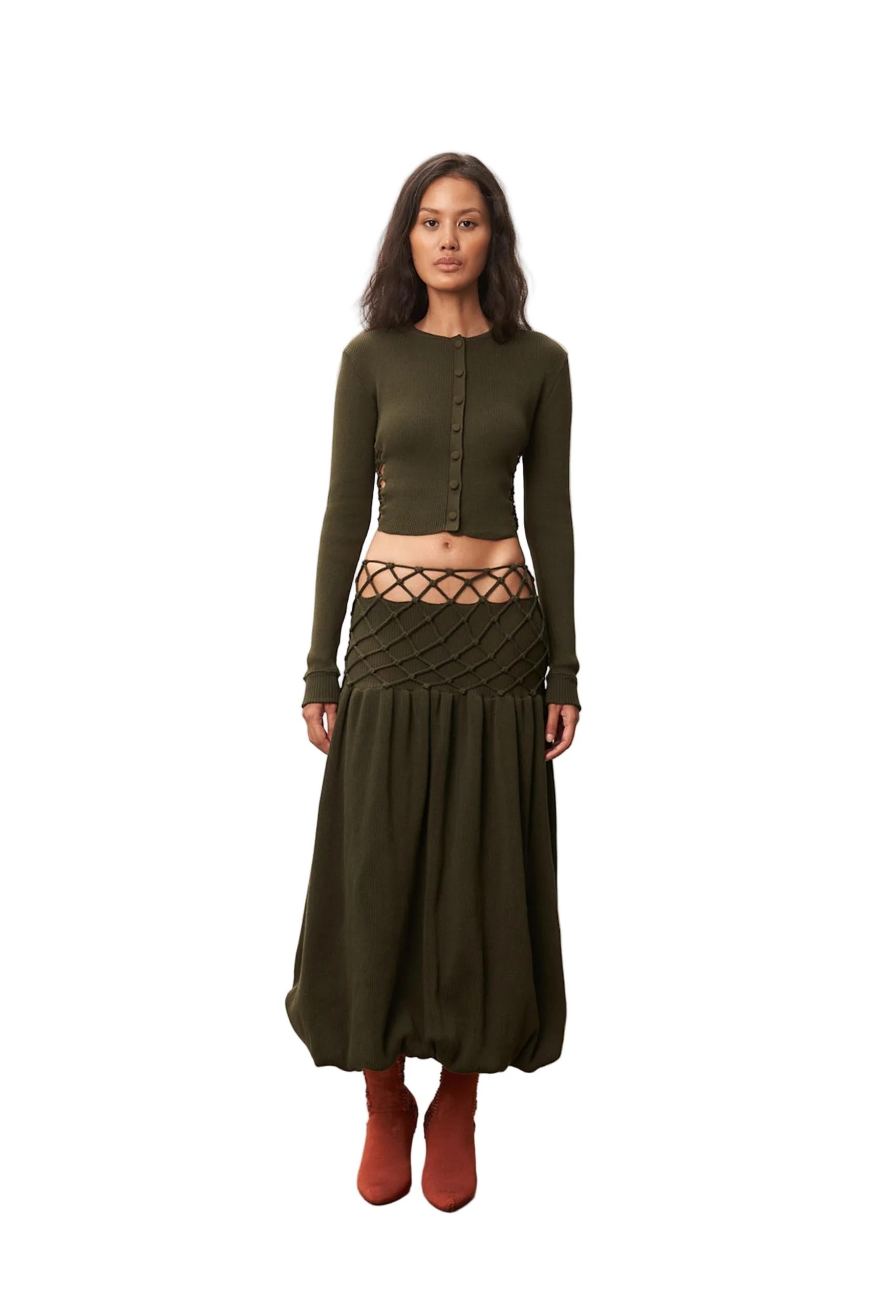 Sidemesh Cardigan (Swamp)