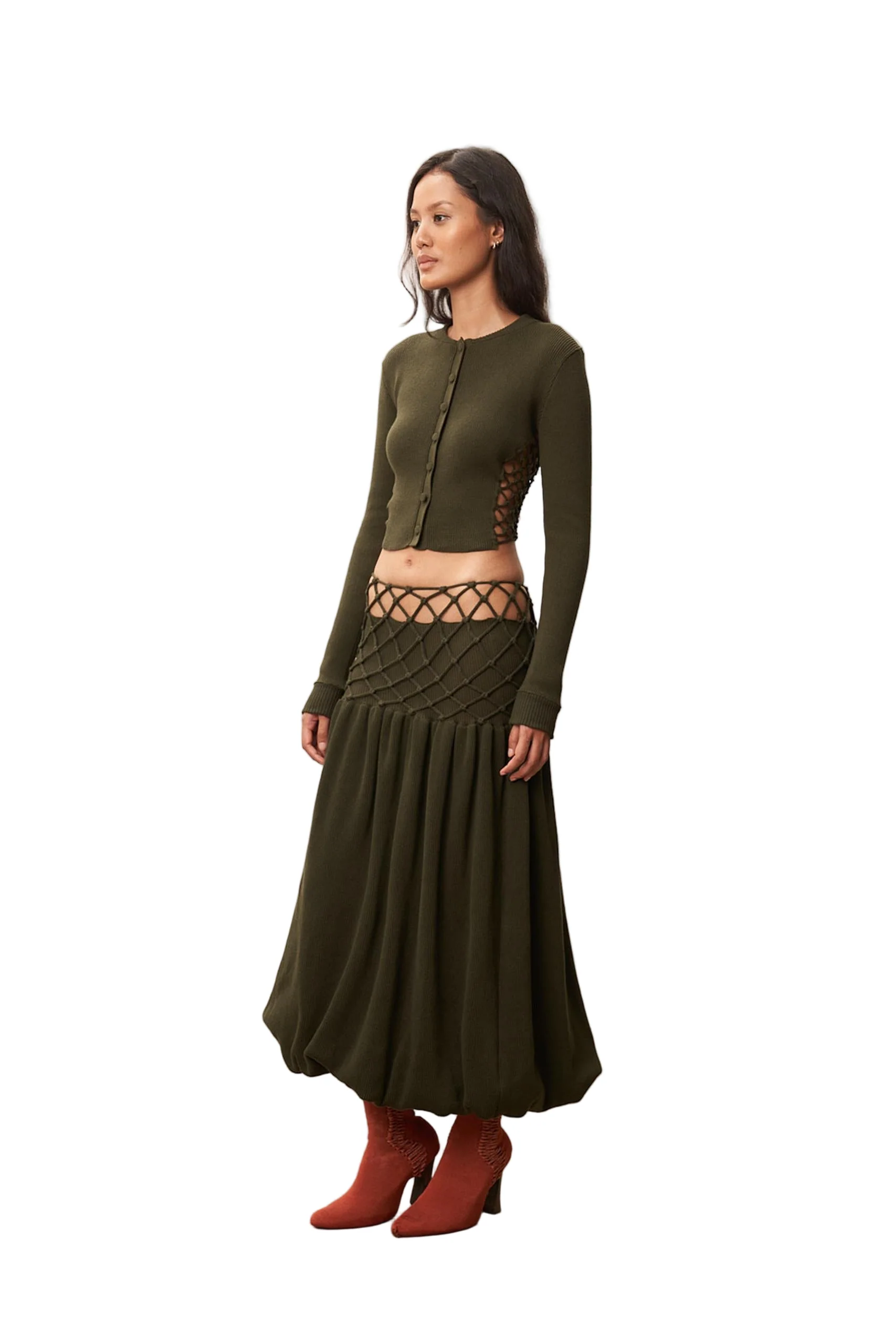 Sidemesh Cardigan (Swamp) - Image 2