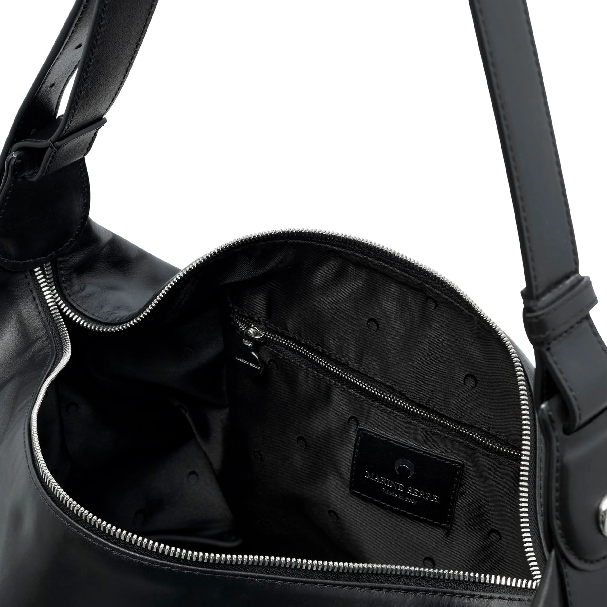 Smooth Leather Messenger Bag (Black) - Image 2