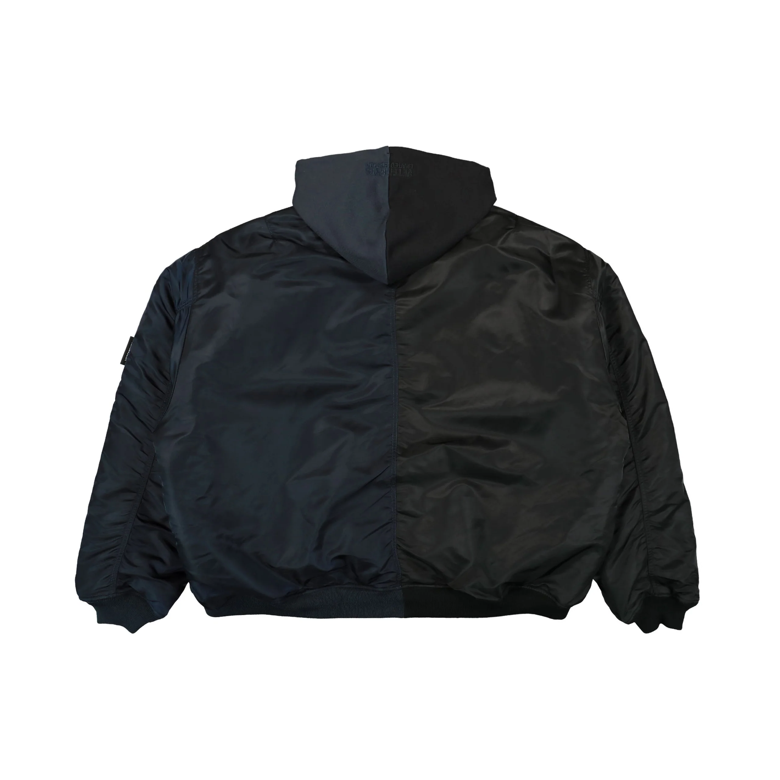 Split Hooded Bomber Jacket (Navy/Black) - Image 2