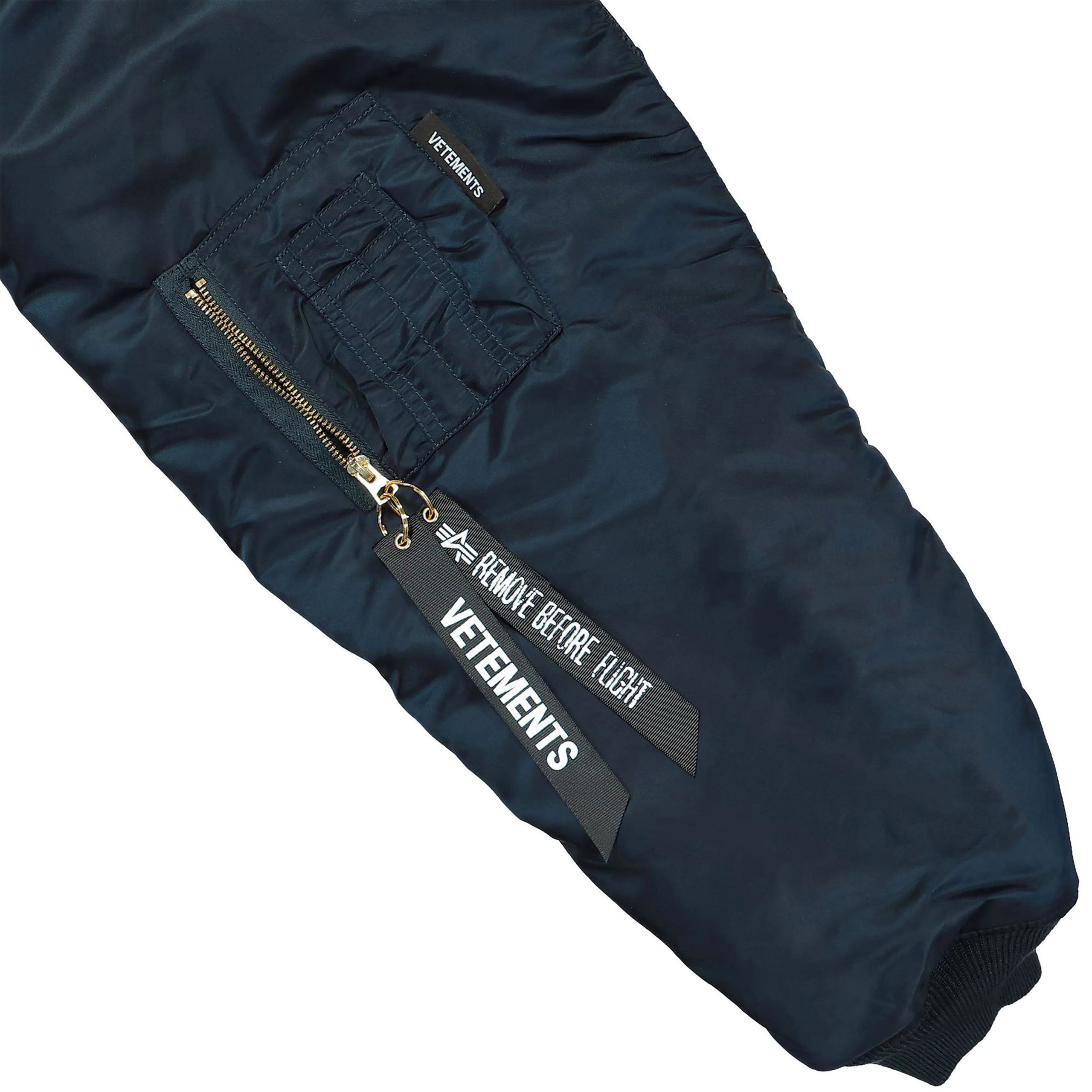 Split Hooded Bomber Jacket (Navy/Black) - Image 3