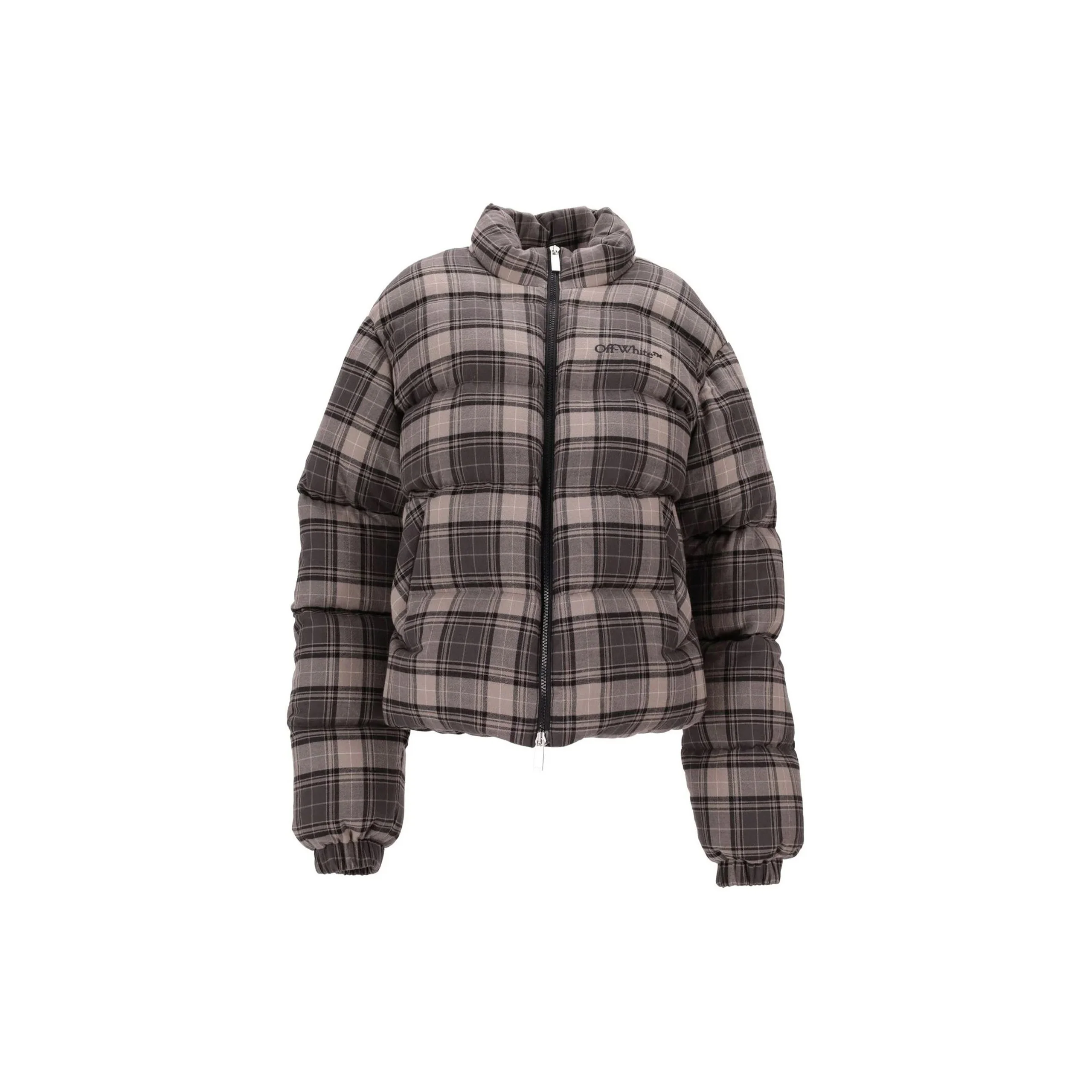 Spray Arr Check Flan Down Jacket (Dark Grey/Black)