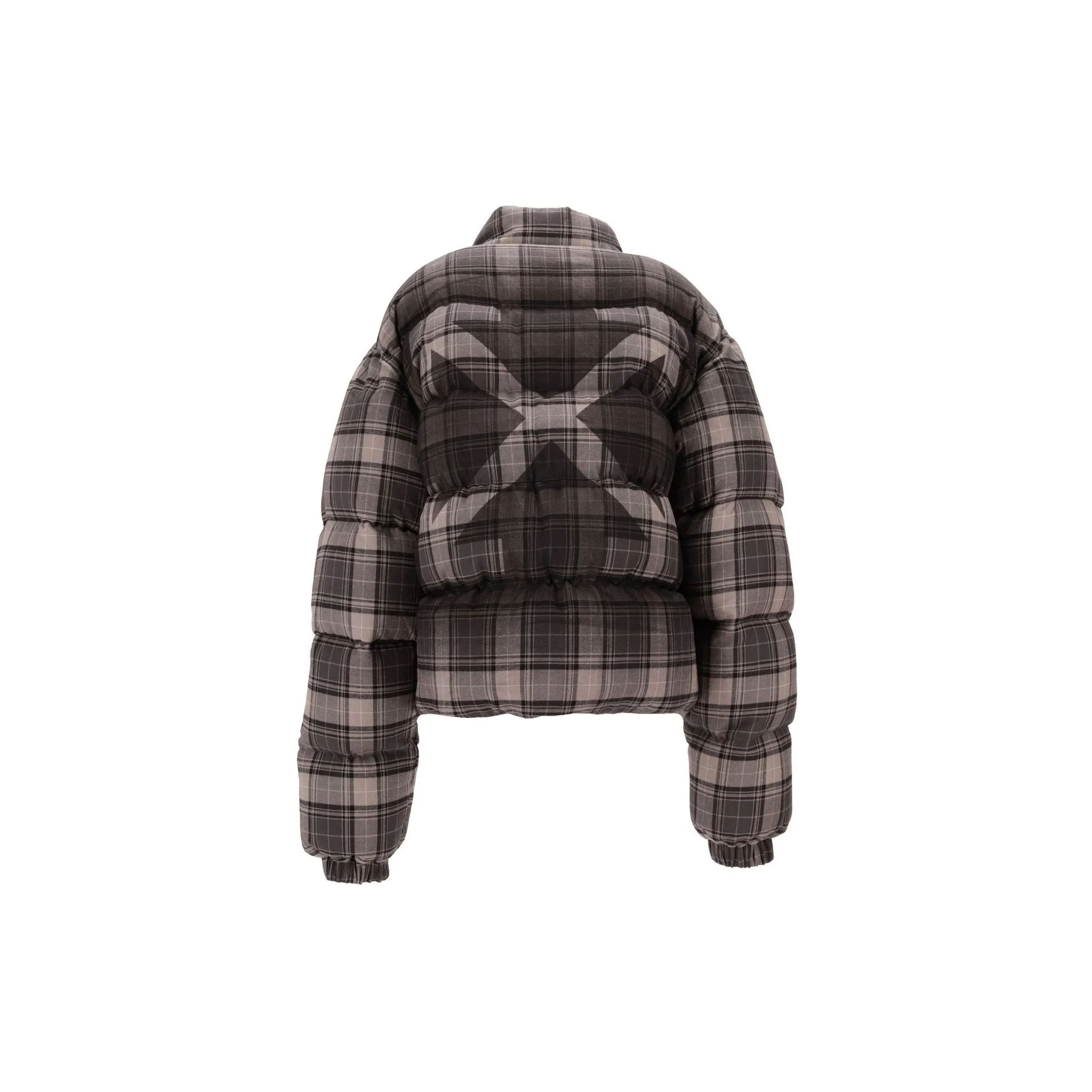 Spray Arr Check Flan Down Jacket (Dark Grey/Black) - Image 3