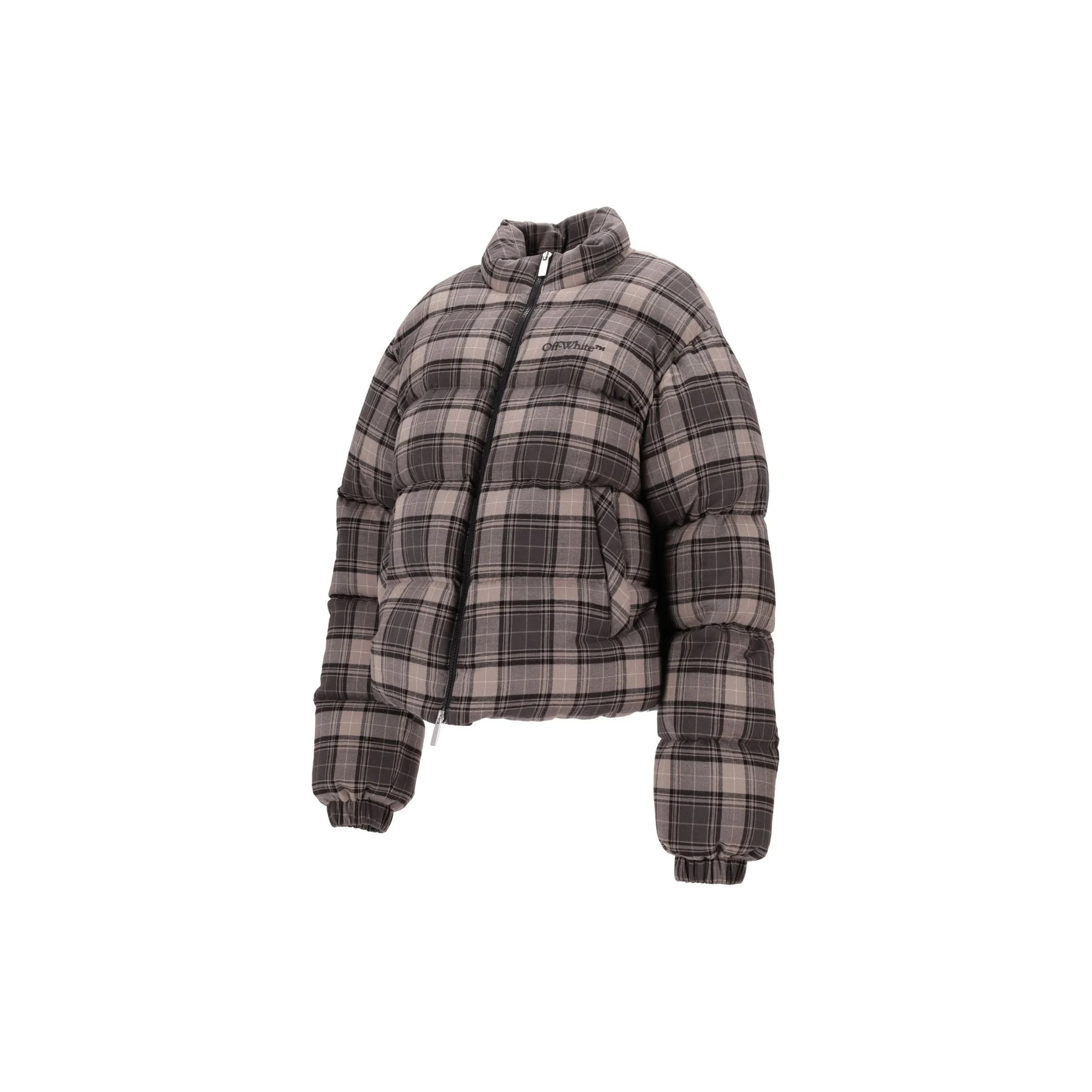 Spray Arr Check Flan Down Jacket (Dark Grey/Black) - Image 4