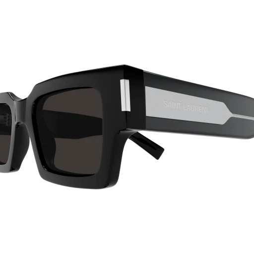 Squared Sharp Shape Sunglasses (Black/Crystal/Grey) - Image 3