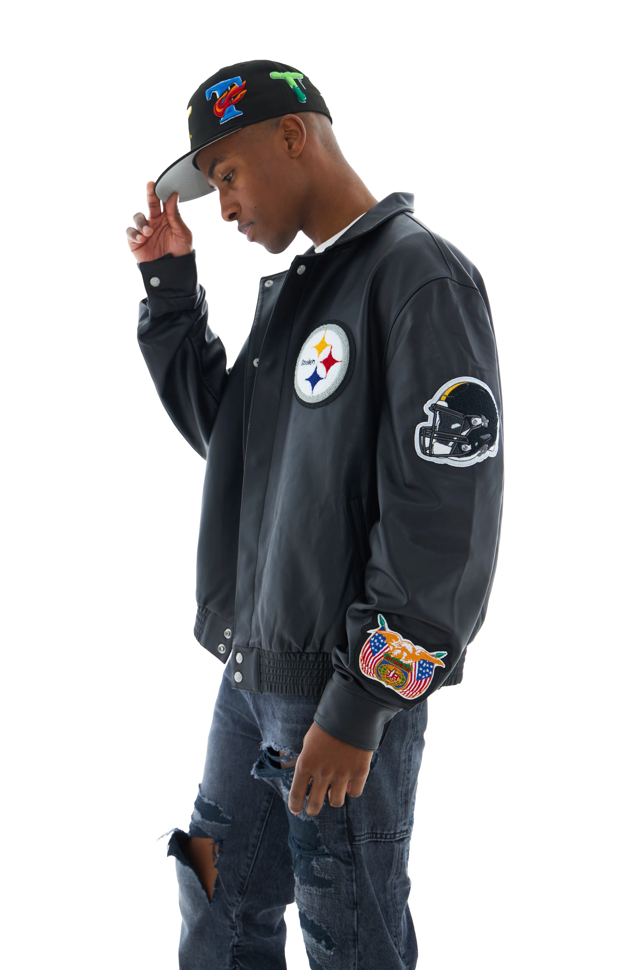 Steelers Bomber Jacket (Black/Black) - Image 3